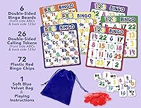 Vista 3 de Party Hearty Juego de mesa de bingo del alfabeto y número, ABC y 123 para niños de jardín de infantes y preescolares que aprenden a leer, 2