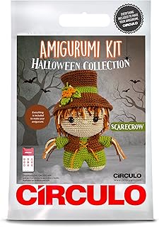 CIRCULO Amigurumi Crochet Kit - Halloween - All Included, Easy Instructions - Crochet Kit for Intermediate - Crochet Set - Character Crochet Kit, Premium Amigurumi Yarn for Crocheting – Scarecrow