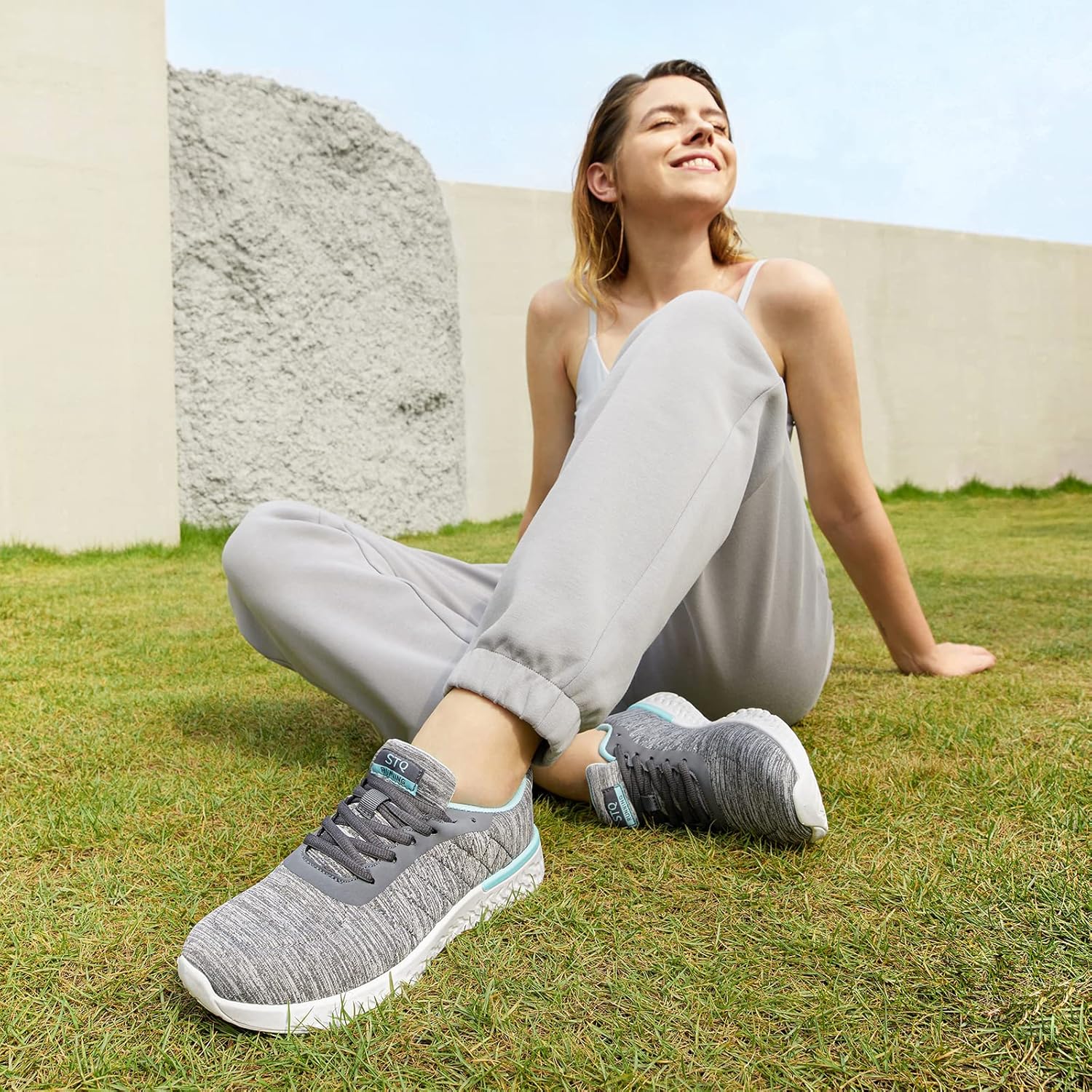 STQ Walking Shoes for Women Lace Up Lightweight Tennis Shoes - Image 9