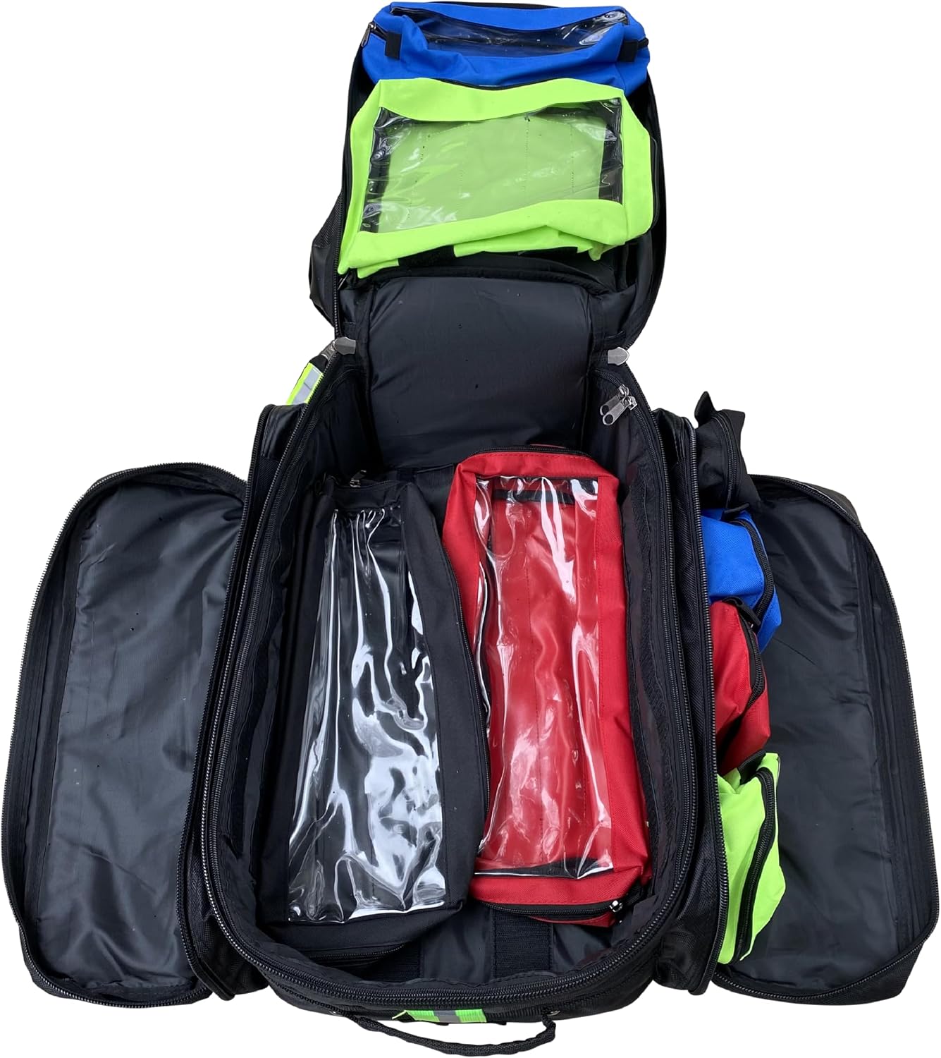 Kemp USA Ultimate EMS Backpack Military & Police Tactical Medical Bag EMT Survival Gear Organizer Fits BLS/ALS Equipment & D Tank Oxygen Cylinder Black