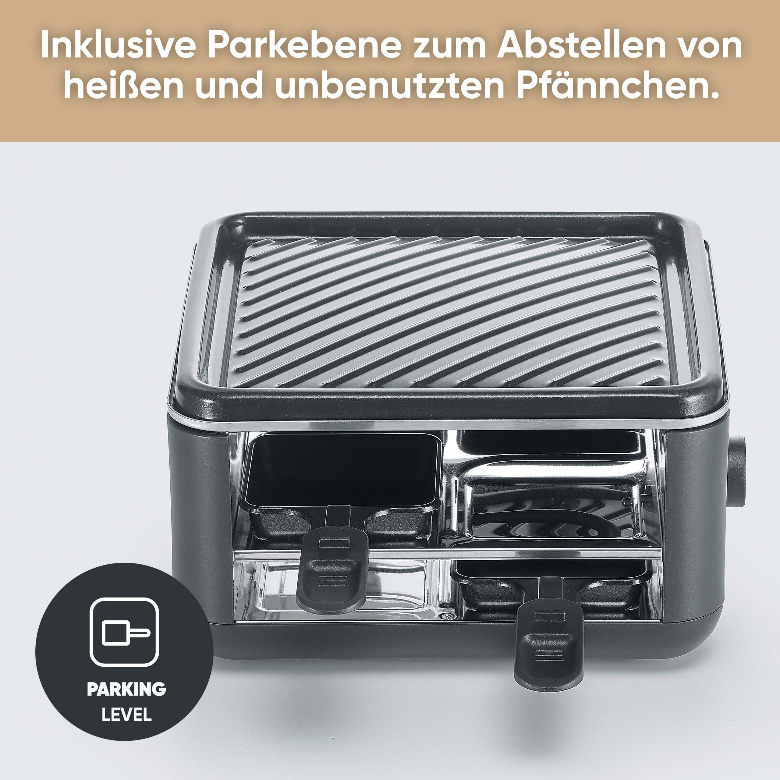 SEVERIN Mini Raclette-Grill 4 Personen 600W Black Line RG 2360