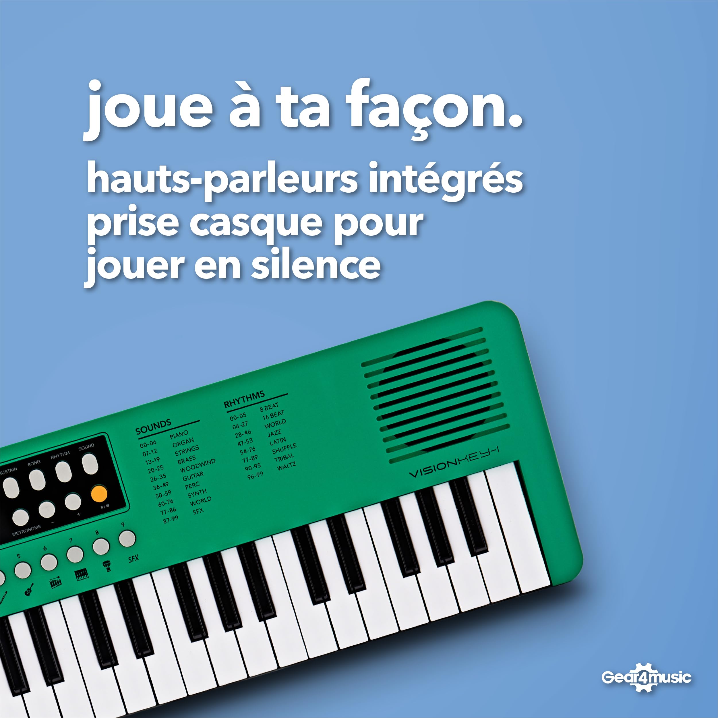 VISIONKEY-1 Mini Clavier Numérique 37 Touches pour Enfants et Débutants