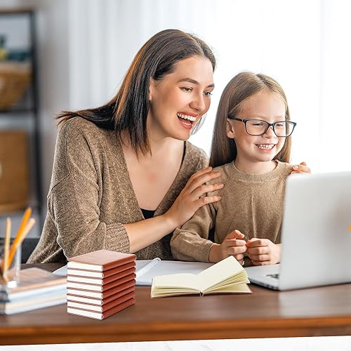 Miniatura 2 de Yeaqee Paquete de 20 mini cuadernos de cuero para el regreso a clases, cuadernos de bolsillo de 4 x 2.5 pulgadas, 50 páginas, diario impermeable de