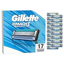 Gillette Mach3 Sport Lamette di Ricambio da Uomo Per Una Rasatura Profonda, 17 Pezzi