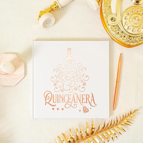 Miniatura 6 de Calculs Libro De Firmas para Quinceañera Libro de Visitas Mis Membrillo 15 Cumpleaños Libro de imágenes centros de mesa para 15 años quinceañeras