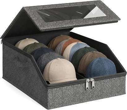 Hat Storage for Baseball Caps Holds 24 Caps Stackable Clear