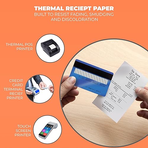 Miniatura 6 de Papel para tarjetas de crédito térmicas de 2 1/4 "X 85" para usar con algunos modelos Verifone, Omni, Hypercom y First Data, sin BPA Paquete de 50