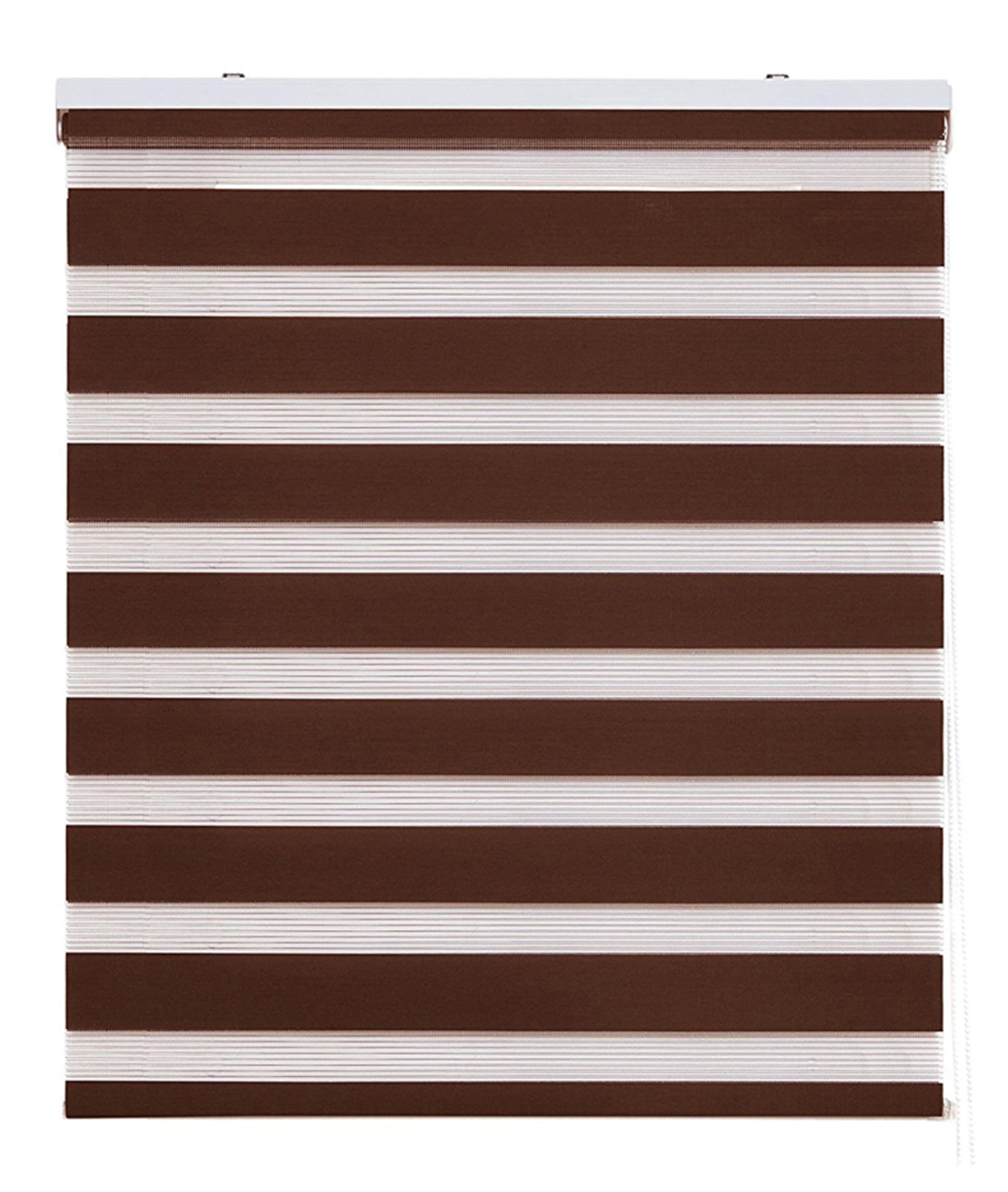 Estoralis - Shae - Estor Enrollable Doble Tejido, Noche y día, Marron, 145 x 175 cm
