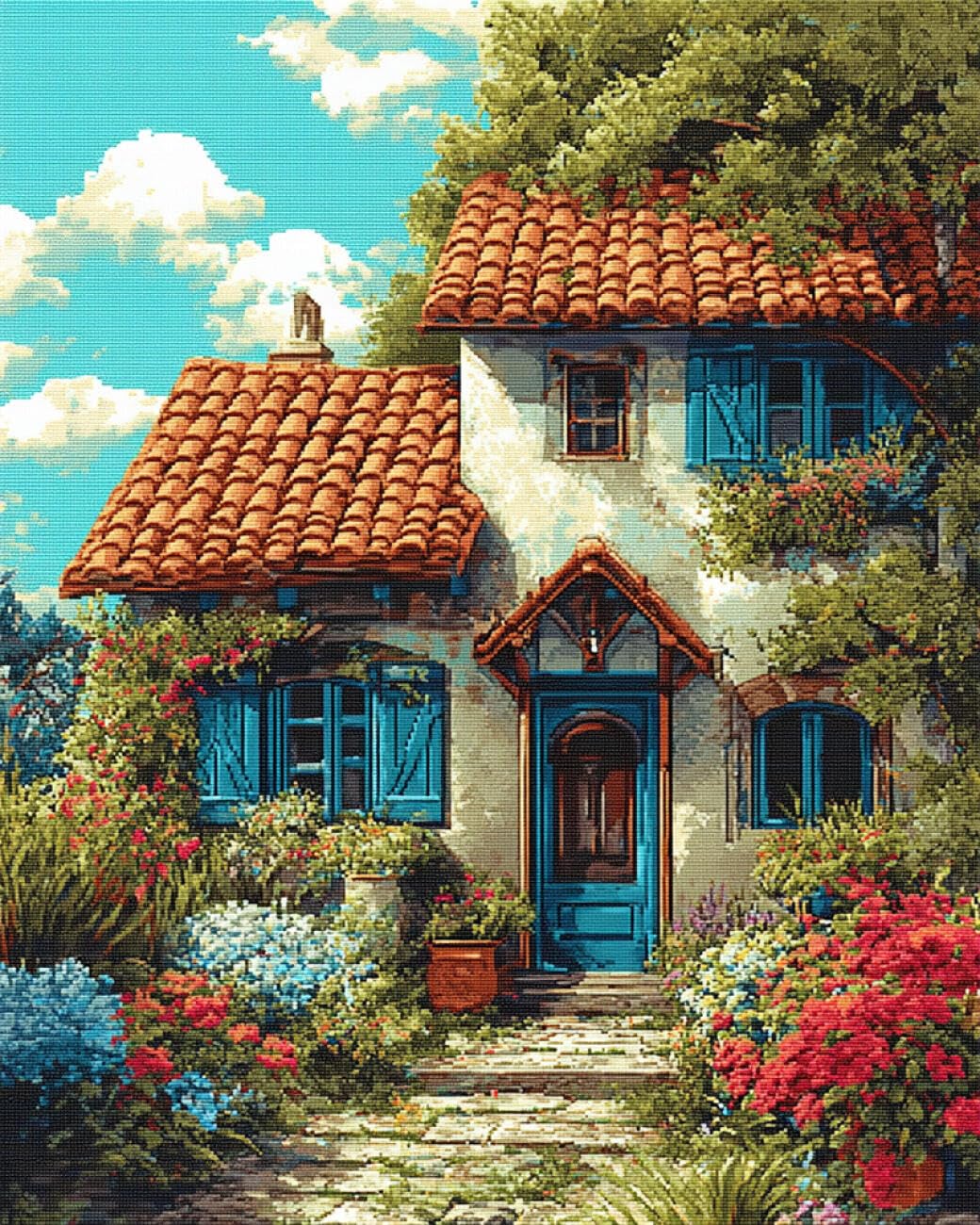 Rqwybcaxn Bead Cross Stitch Kits Cartoon House 40x50cm