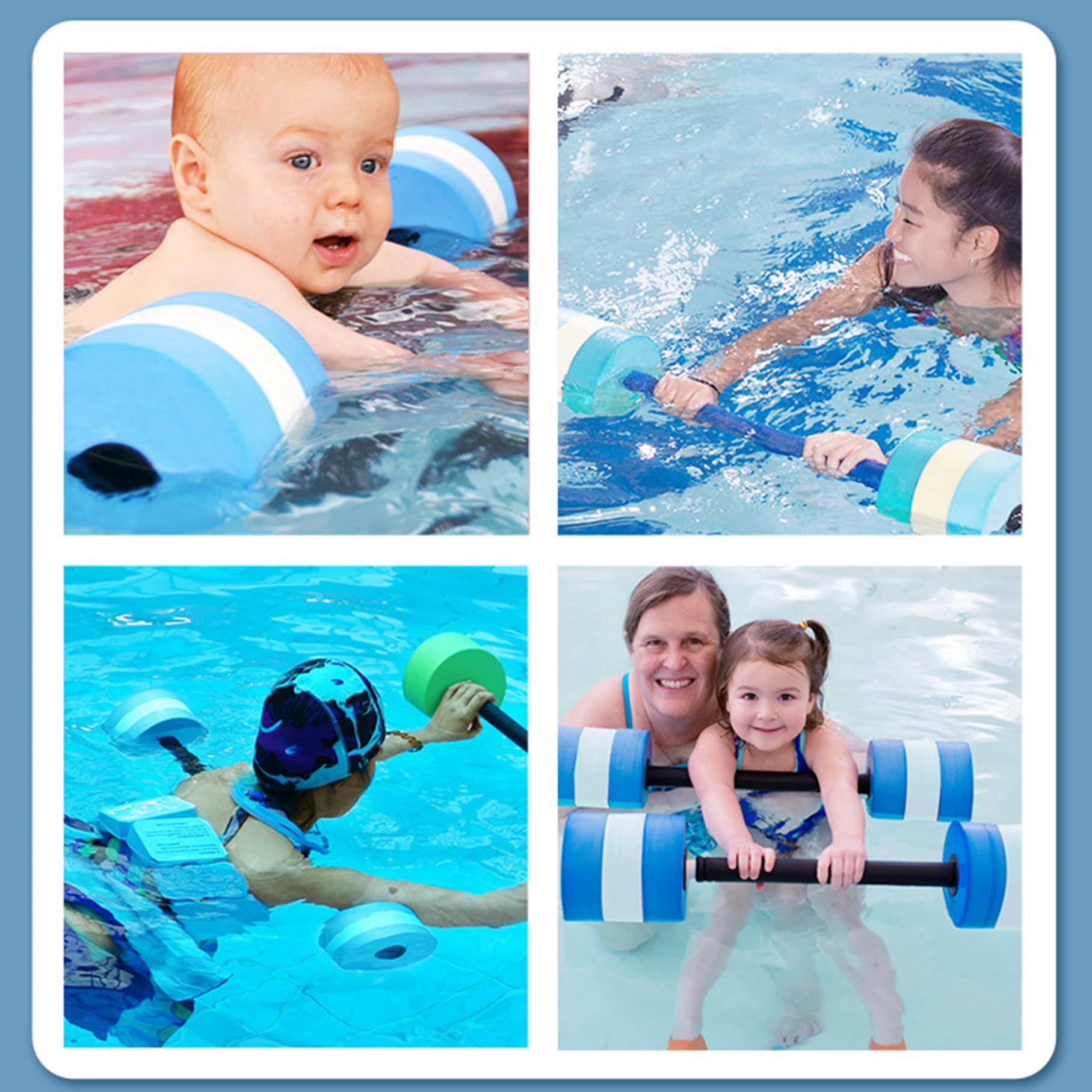 Manubri per pesi d'acqua Manubri per esercizi acquatici per aerobica in acqua, attrezzature per allenamento in piscina per lezioni di nuoto da 22, 4 pollici.