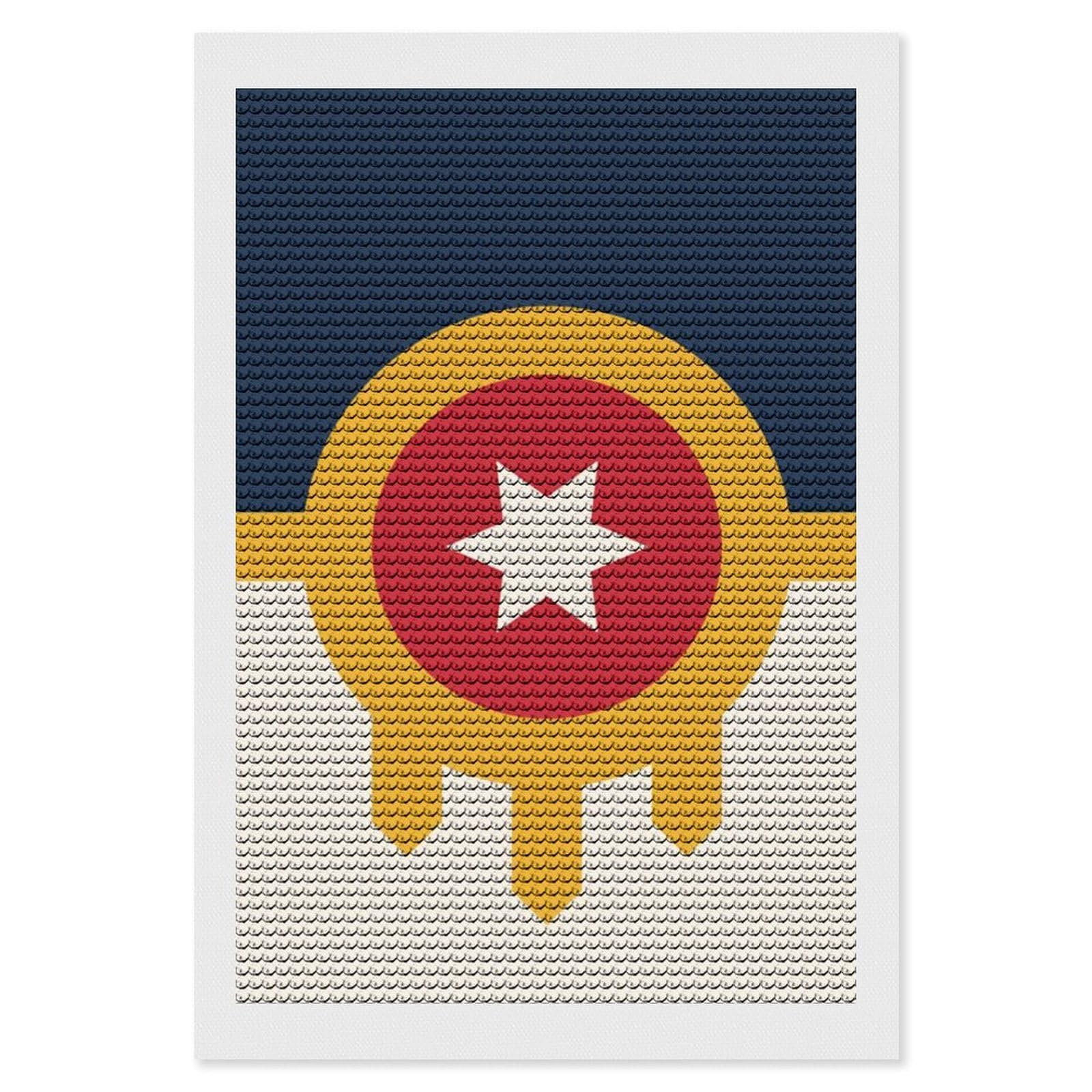 Nclqvjxzkhw Style Tulsa Flag Diamond Art Painting For Adult Round Diamonds Pictures Arts Crafts Home Wall Decor 8"X12"