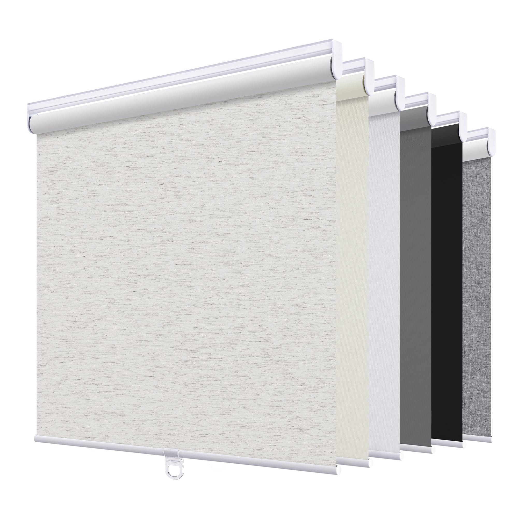 Sunoff Blackout Roller Shades Blinds Cordless for Windows Pull Down Room Darkening Door Blinds with Thermal Insulated Easy to Install for Living Room,Bedroom,Home,Office Linen Beige 67" W x 72" H — image 1