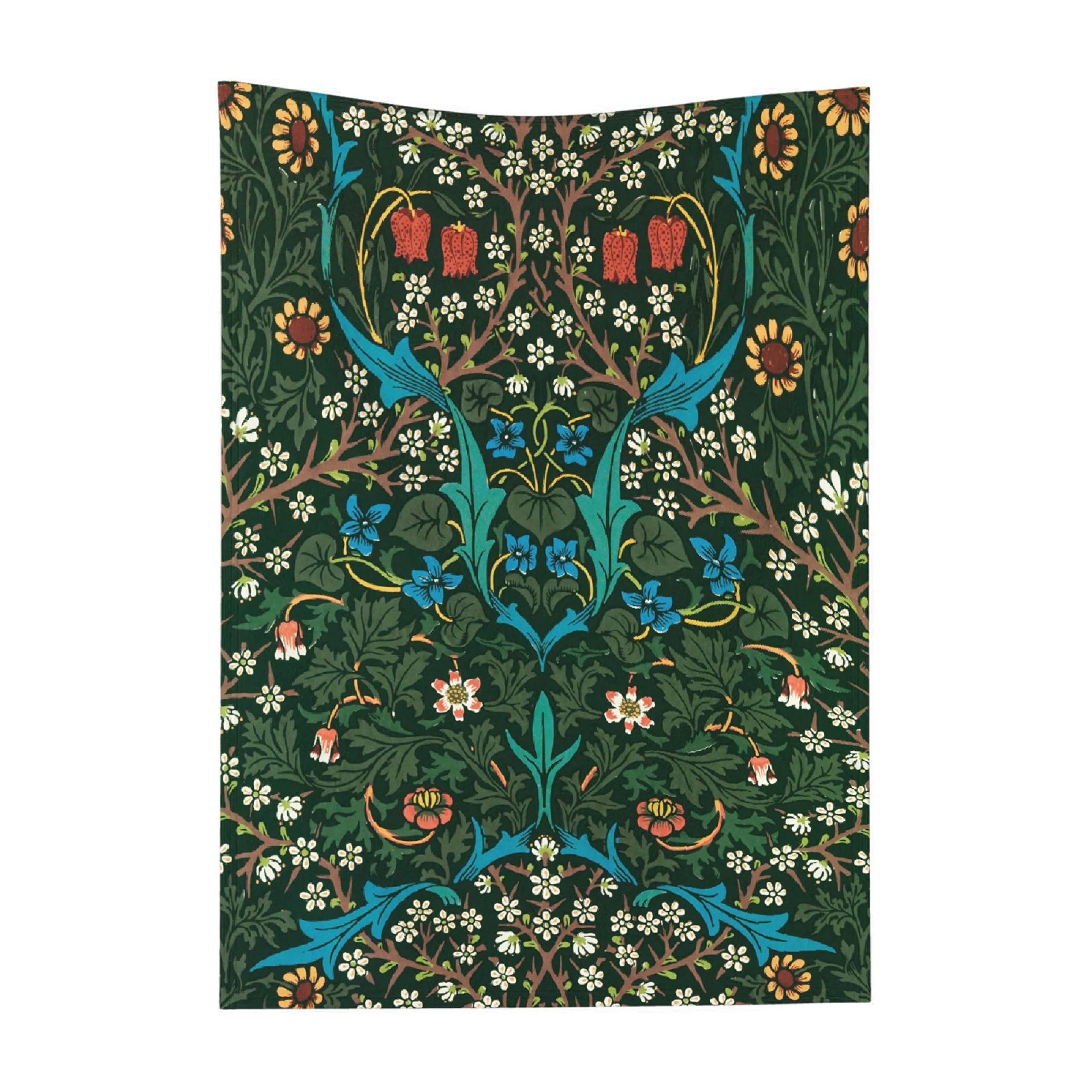 William Morris Tulip Pattern Baby Blanket Newborn Swaddle Blankets, Super Soft Cozy Stroller Blanket Art Vintage Blanket Decorative Blankets for Vintage Gifts Baby Size 30