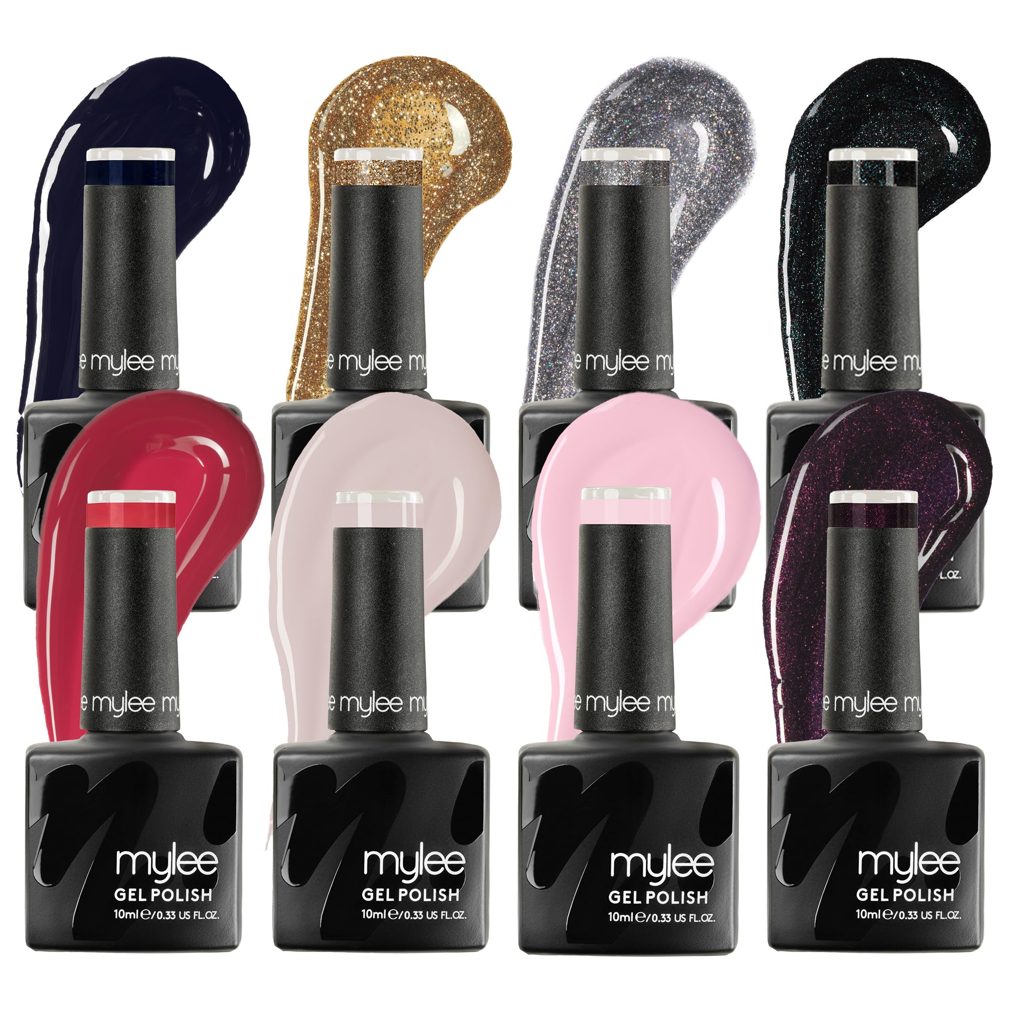 Mylee Full Works Profesjonalny Zestaw do Hybryd, Lampa LED do Paznokci (Czarna), Akcesoria do Manicure i Pedicure, Kolekcja Lakierów MyGel Jesień/Zima i Wiele Więcej