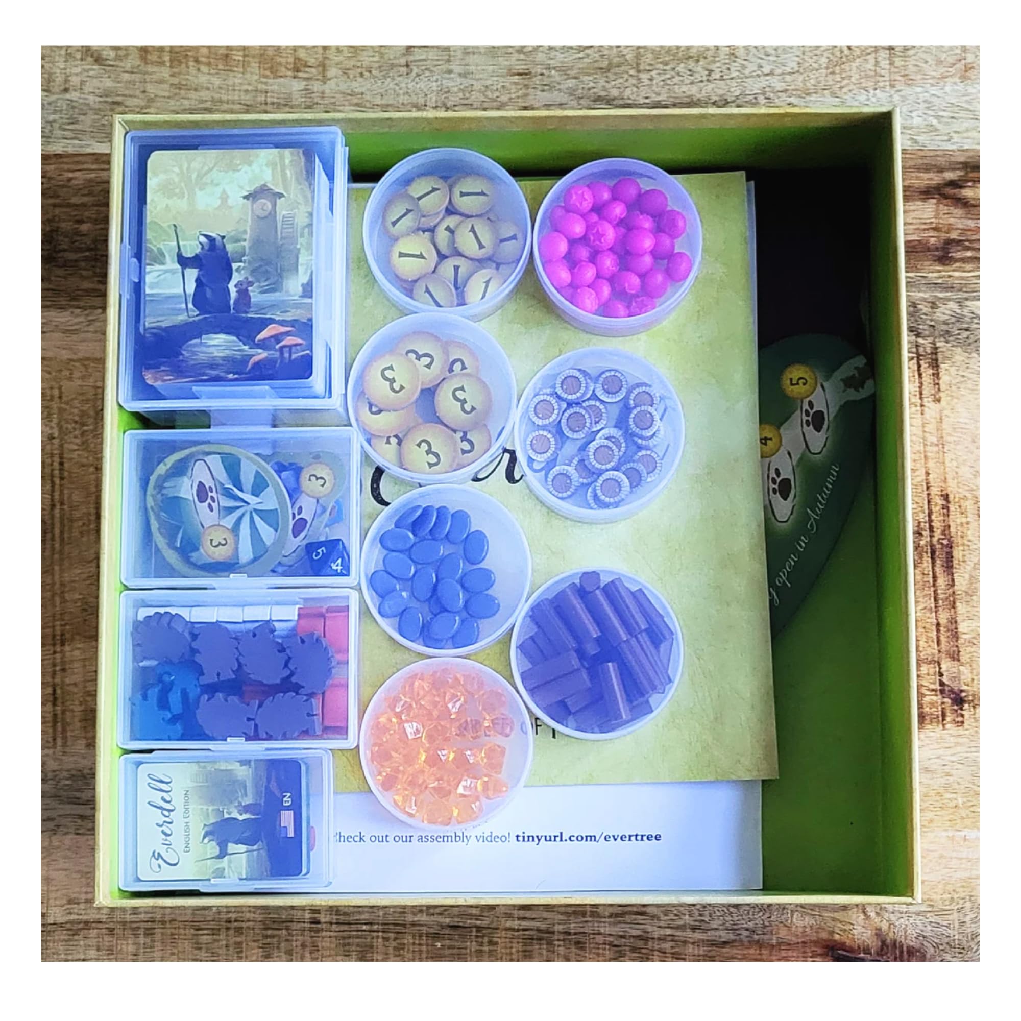 PRODUCT80 BitsBins Organizer for EVERDELL Board Game, Organizes Cards and Tokens Easily and Fits in Game Box, Board Game Accessories for Components of