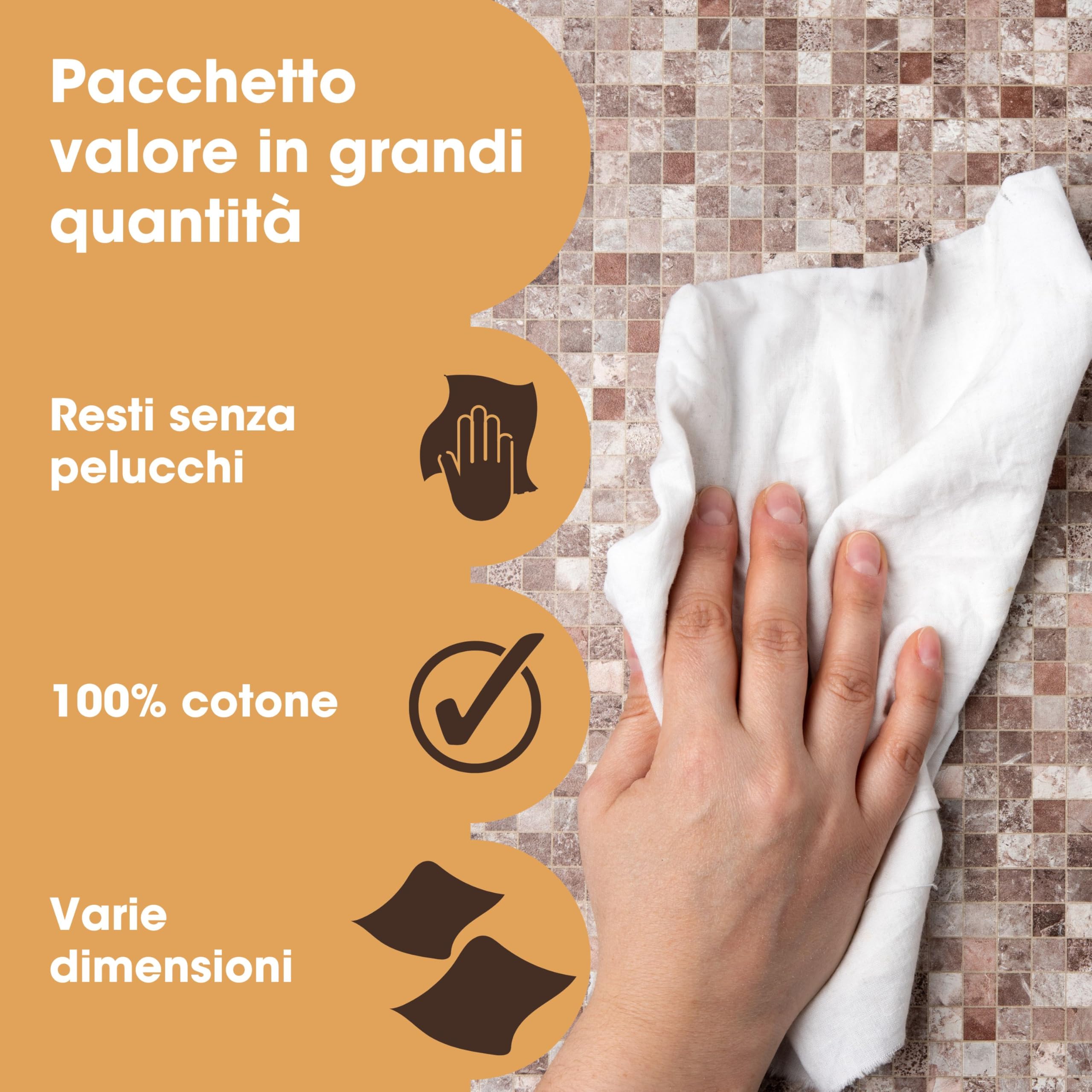 Furniture Clinic Stracci in cotone senza pelucchi, 10 kg, per pulizia, lucidatura, ceretta e pulizia.