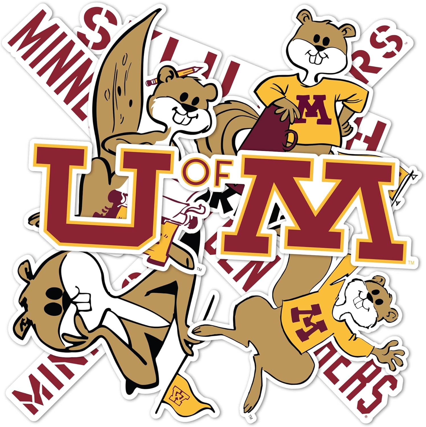 Desert Cactus University of Minnesota Sticker Golden Gophers Vinyl Decals Laptop Water Bottle Car Type 2 (T2 Vintage 2)