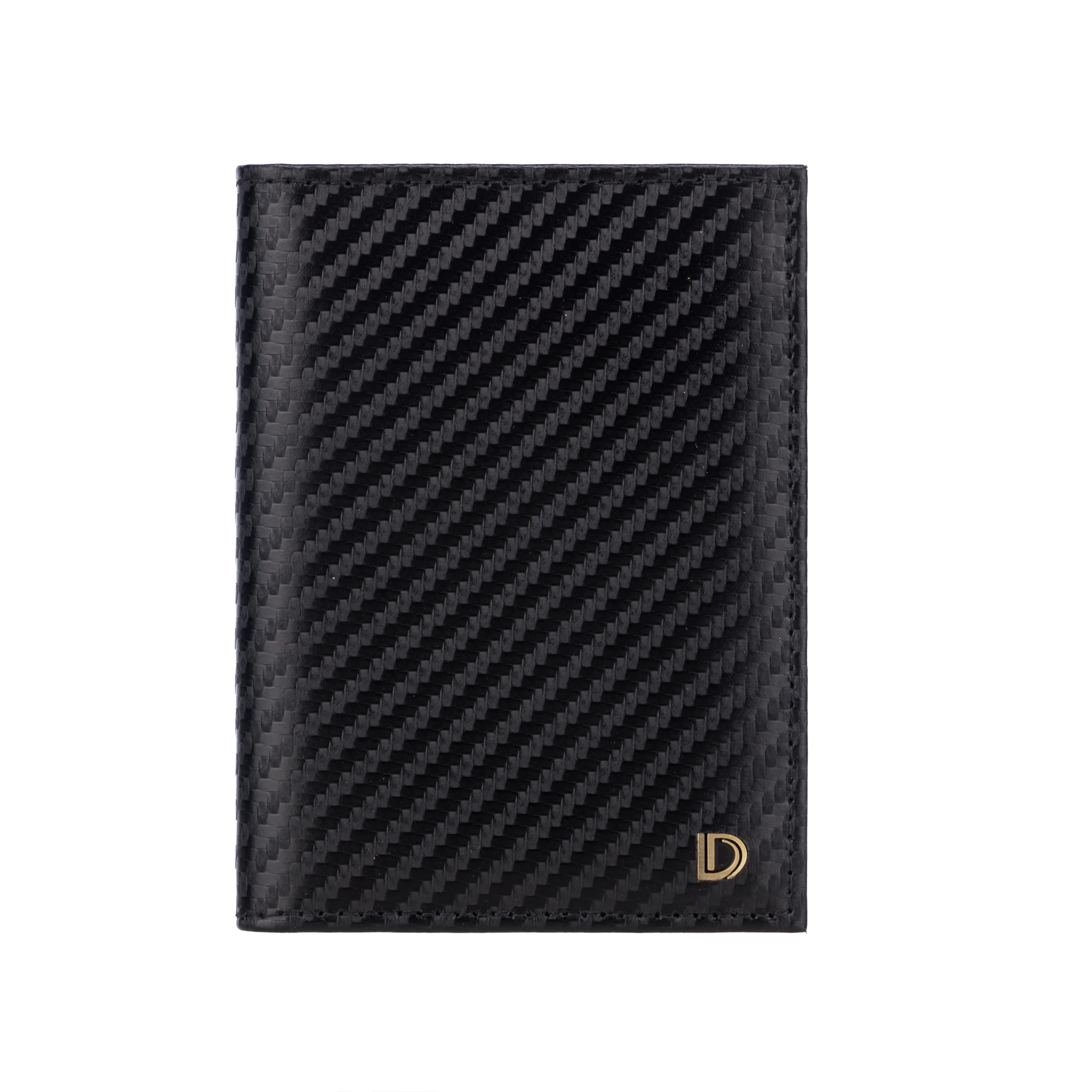 Dulvis Premium RFID Blocking Wallet for Men Genuine Leather Slim Carbon Texture Bifold with 12 Card Slots Clear ID Window Cash Compartment Secure Everyday Carry Accessory