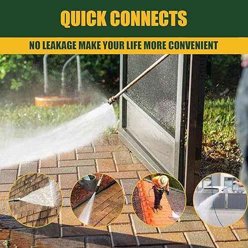 Miniatura 7 de Kit de Conexión Rápida para Lavadora a Presión, M22 Giratoria a Conexión Rápida de 3/8 Pulgadas, 3/4 Pulgadas para Liberación Rápida, Adaptador de