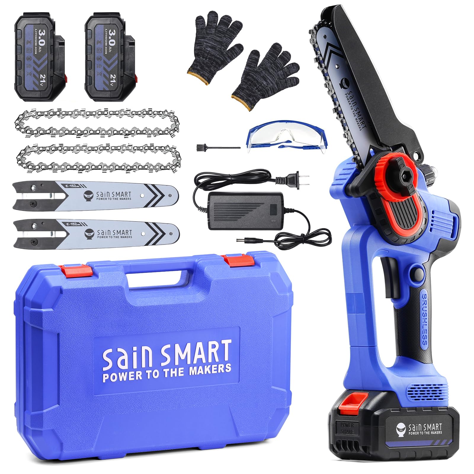 SainSmart Mini Chainsaw 6 Inch Cordless Portable Electric Chainsaw