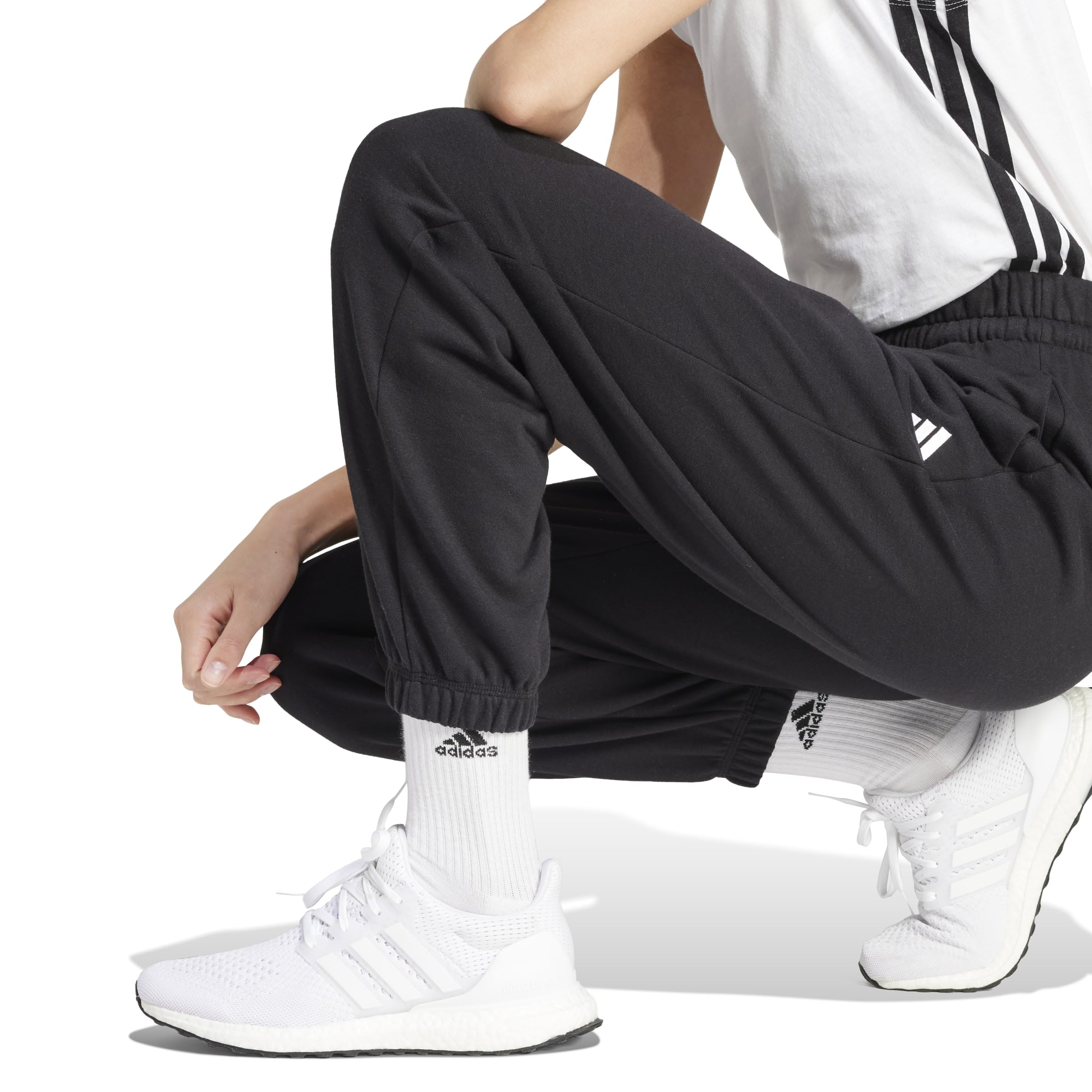 adidas Damen Hose Essentials Small Logo French Terry Cuffed Pants
