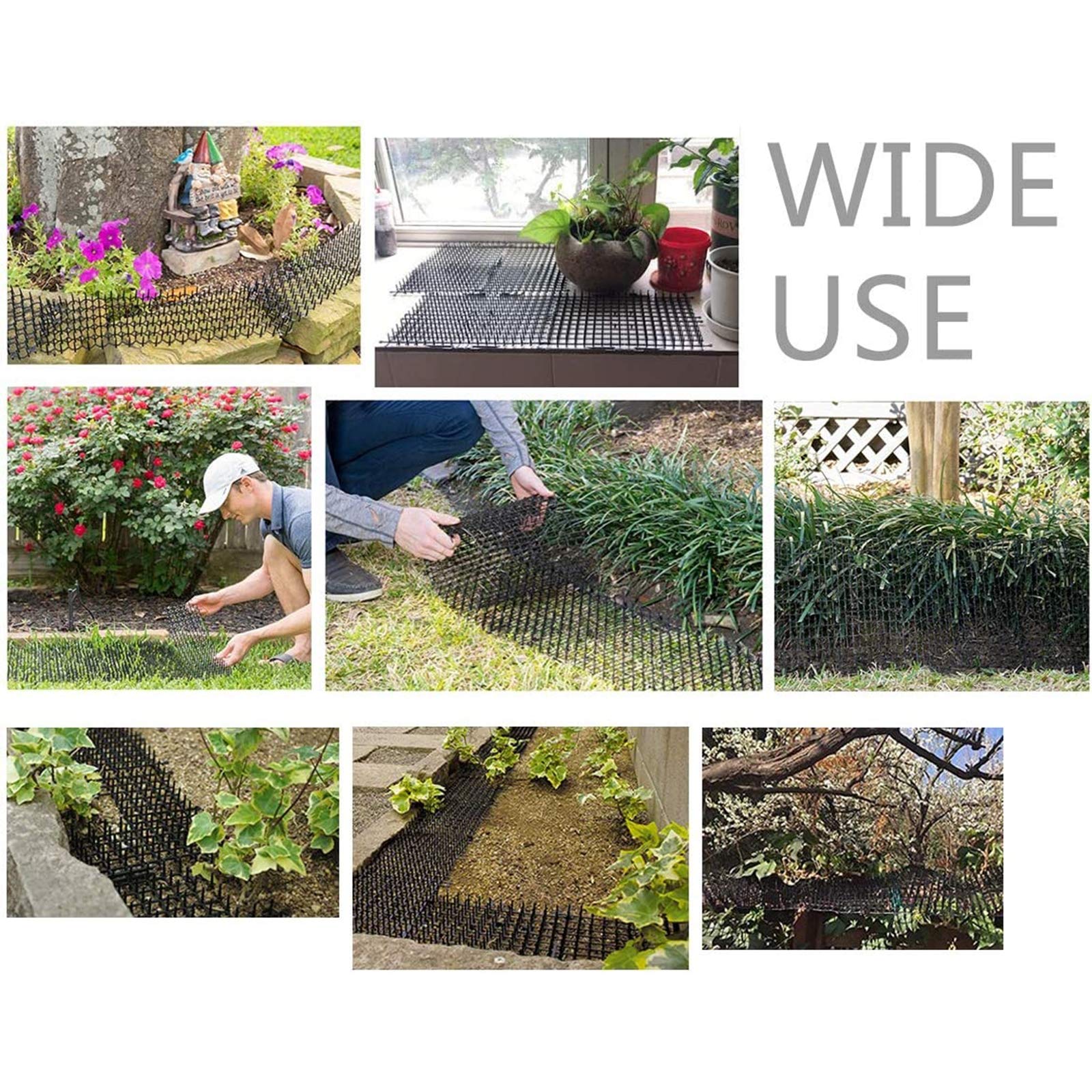 Giardino Gatto Scat Tappetini,Dissuasori per Gatti,Tappeto per Gatti Scat con Punte,Anti-Scavo Rete Deterrente, Repellente Tappeto,Stuoia Animale Picchietto Deterrente Repellente
