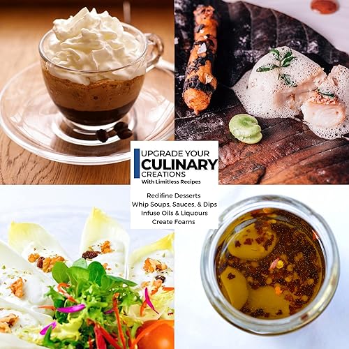 Miniatura 4 de ICO - Dispensador profesional de crema batida de aluminio para crema batida casera, máquina de crema batida para postres, salsas, licores