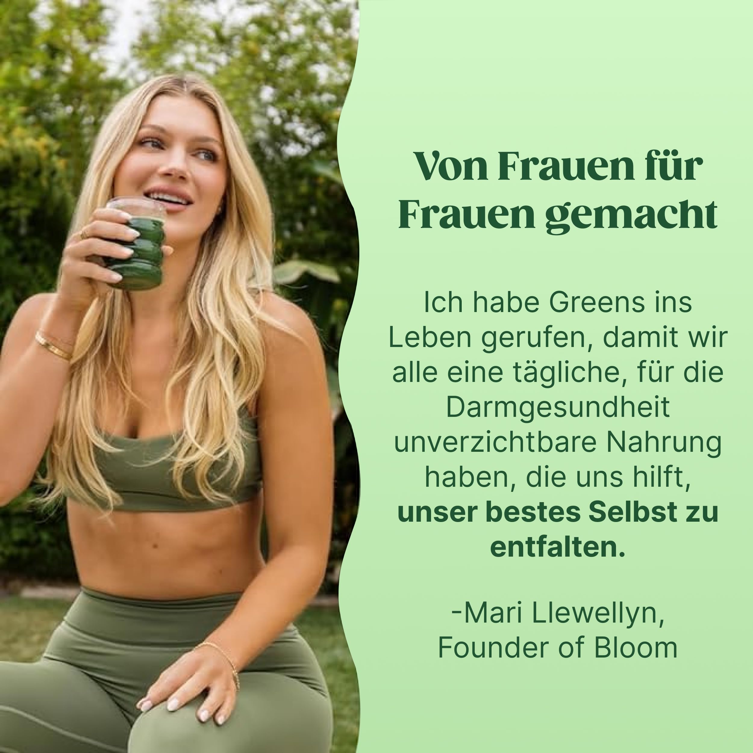 Bloom Superfood Pulver Frauen – Erdbeer-Kiwi – Mit Probiotika, Enzymen, Spirulina, Chlorella – Unterstützt Darmgesundheit, Detox & Energie – Anti-Blähbauch – 25 Portionen – Smoothie Boost