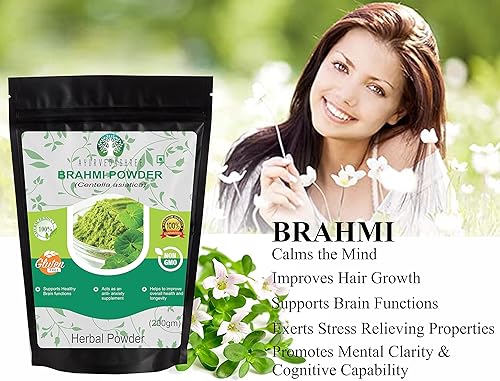 Miniatura 2 de Centella asiatica Polvo 200 Gm Conocido como Gotu Kola, Brahmi I Mandupakarni Polvo I No GMO I Sin Gluten I Vegano