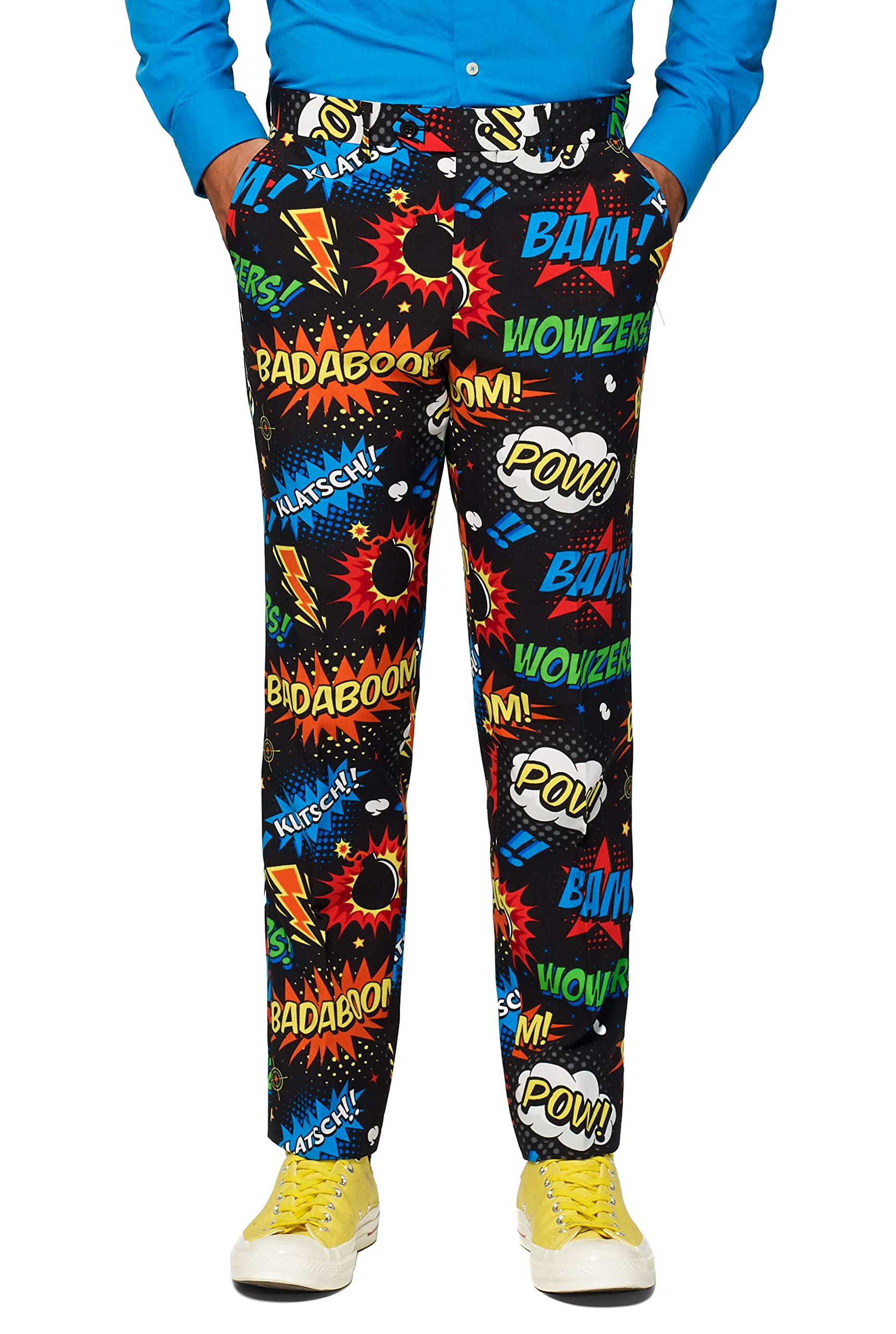 OppoSuits Crazy Prom Suits for Men - Confetteroni - Geleverd met jack, broekjes en diep in Funny Designs Kostuum D39 heren - S (EU 46 OppoSuits Crazy Prom Suits for Men - Confetteroni - Geleverd met jack, broekjes en diep in Funny Designs Kostuum D39 heren - S (EU 46