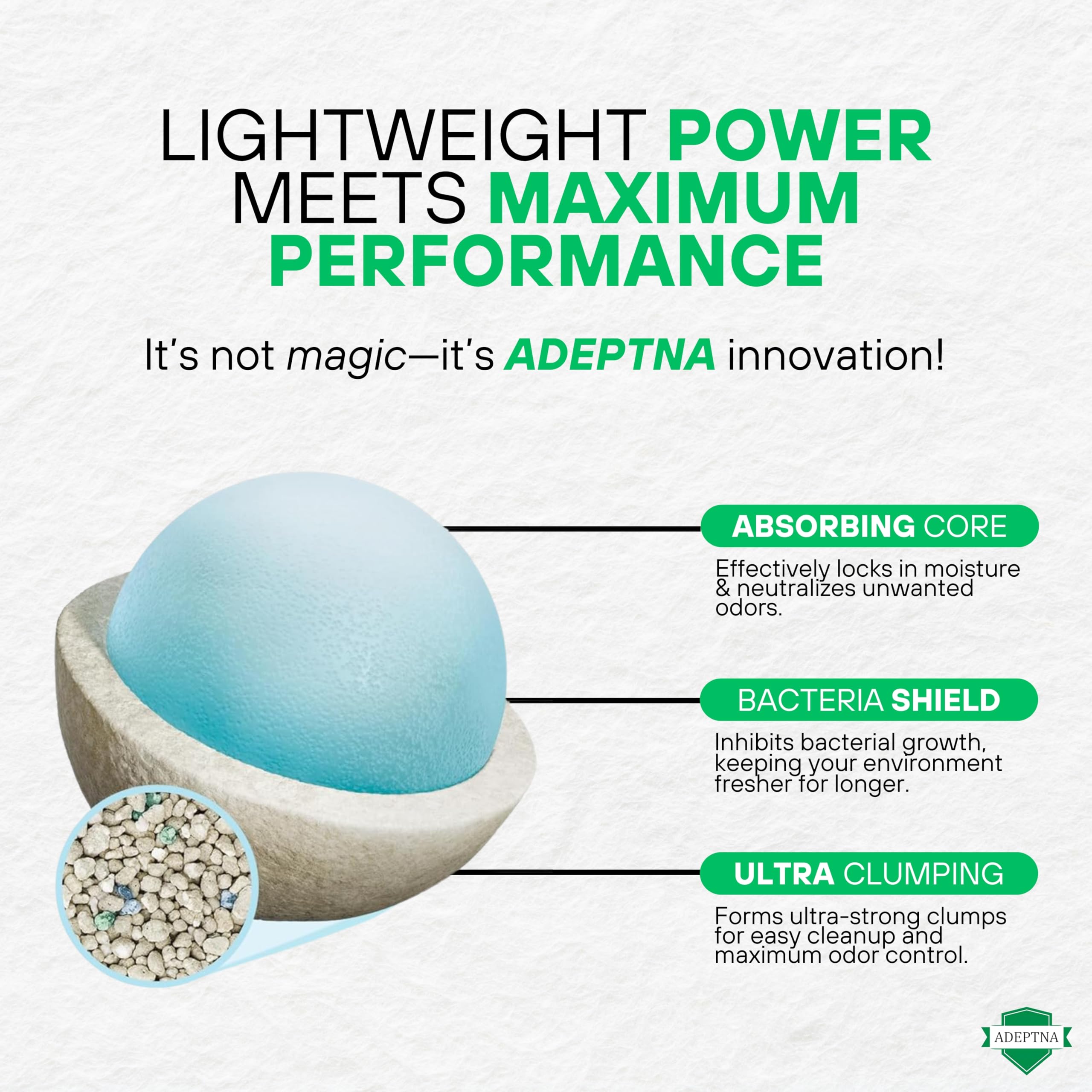 ADEPTNA Premium Silica Crystal Cat Litter - Non-Clumping, Odour Control, High Absorbency, Low Tracking - 3.8L Comfortable Biodegradable - Image 3