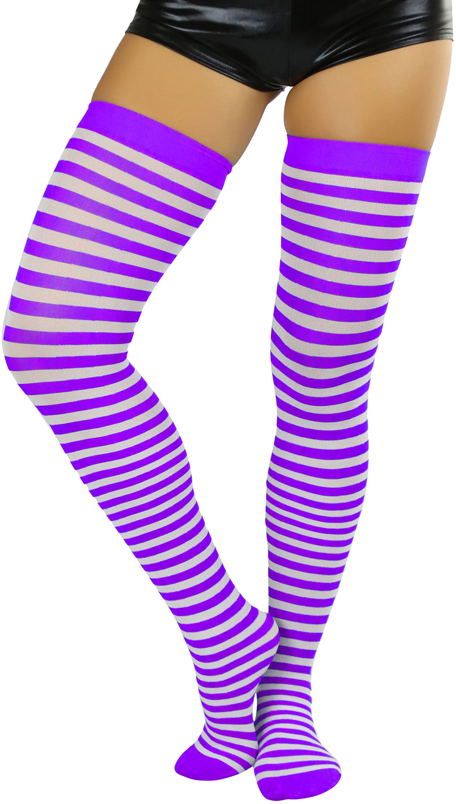 ToBeInStyle Women’s Opaque Hosiery Thin Striped Thigh High Long Stocking