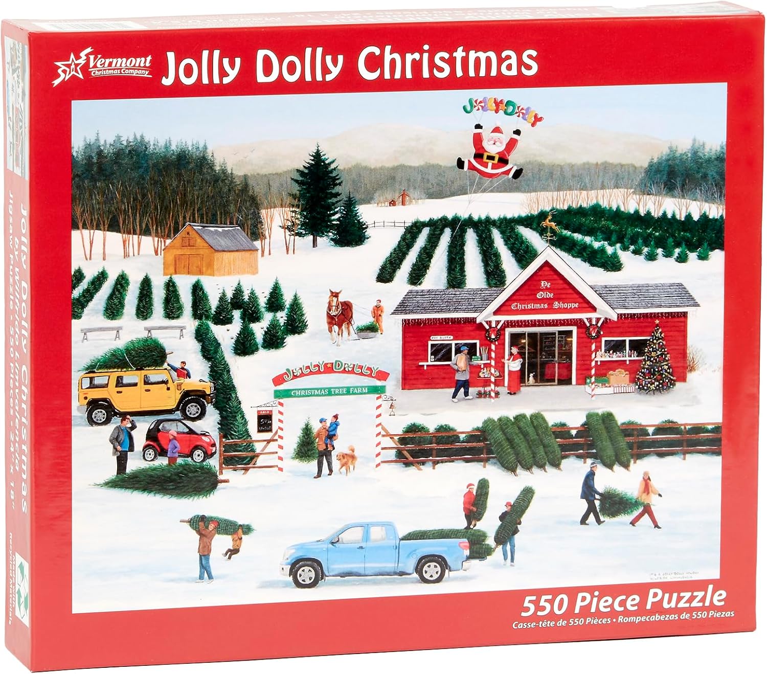 Vermont Christmas Company It's a Jolly Dolly Christmas Jigsaw Puzzle 550 Piece