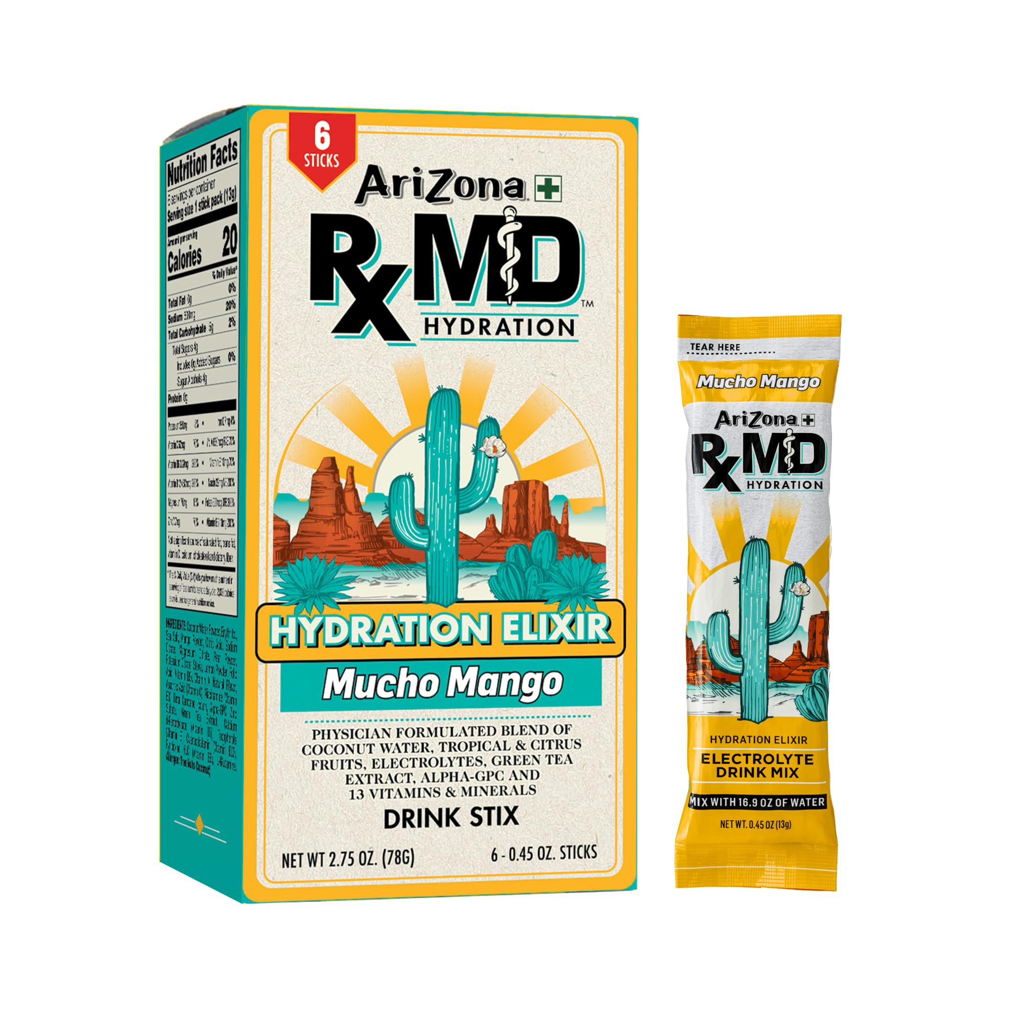 Amazon.com: Arizona Rx MD Hydration - Mucho Mango Mix Powder
