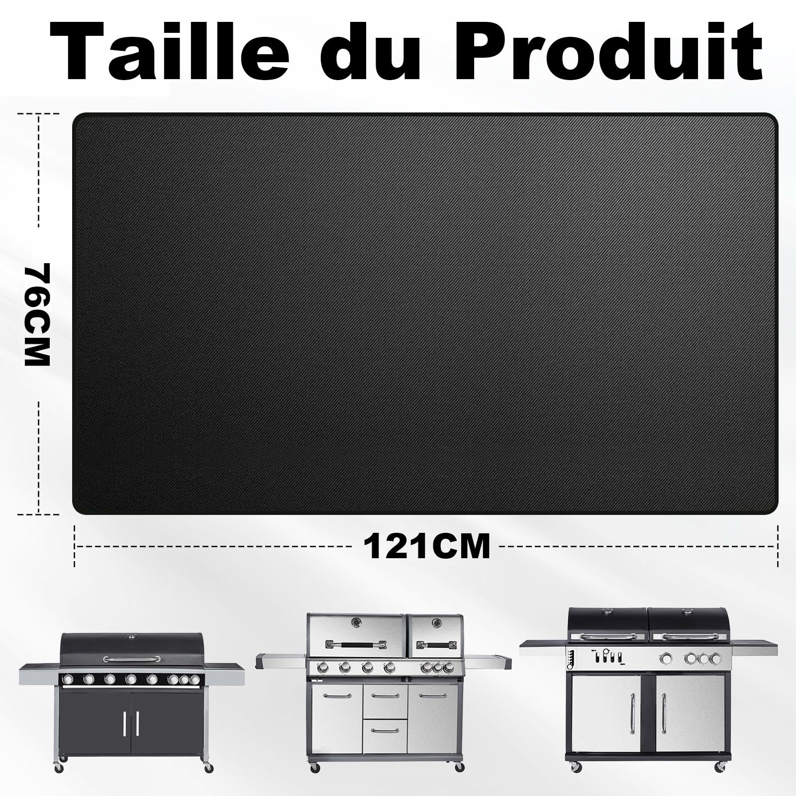 100x150cm Tapis Barbecue Sol Ignifuge imperméable Anti-Huile | Tapis protection extérieur BBQ, camping, patio - Anti-étincelles, anti-graisse, résiste intempéries - Facile nettoyer