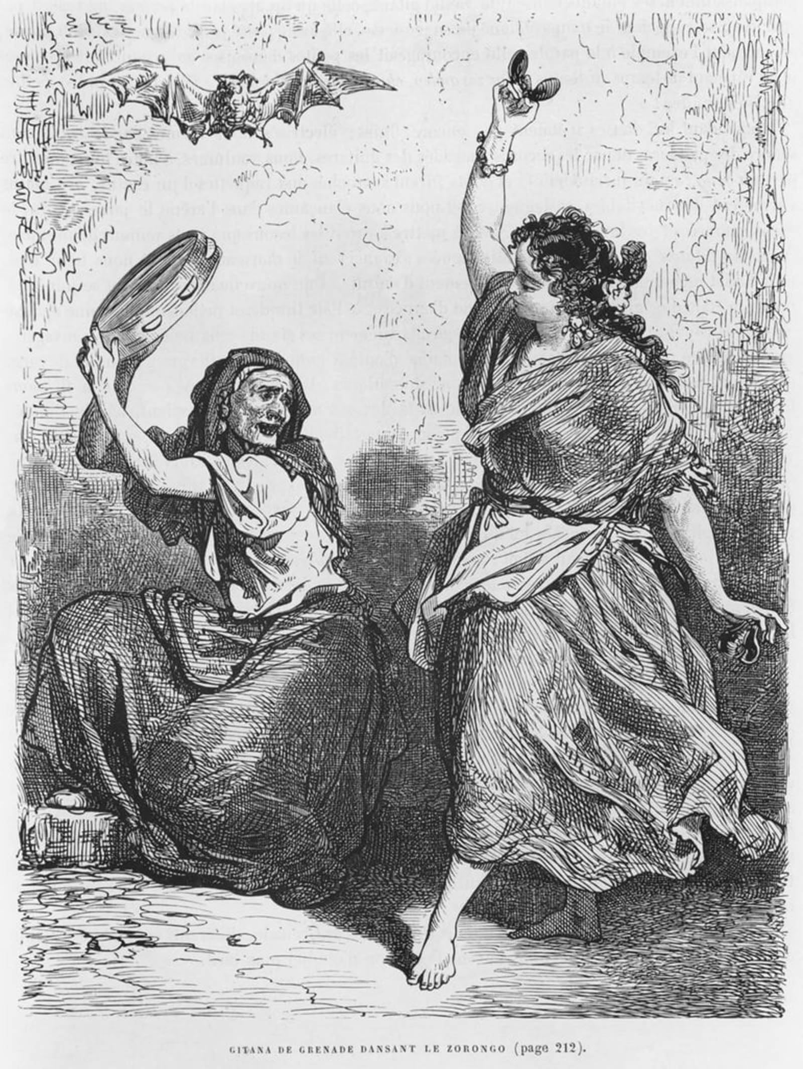 SERENDIPITP Vintage Picture Print on Canvas Wall Art Poster Gitana by Gustave Dore Artwork Print Poster for Wall Decor 60x90cm