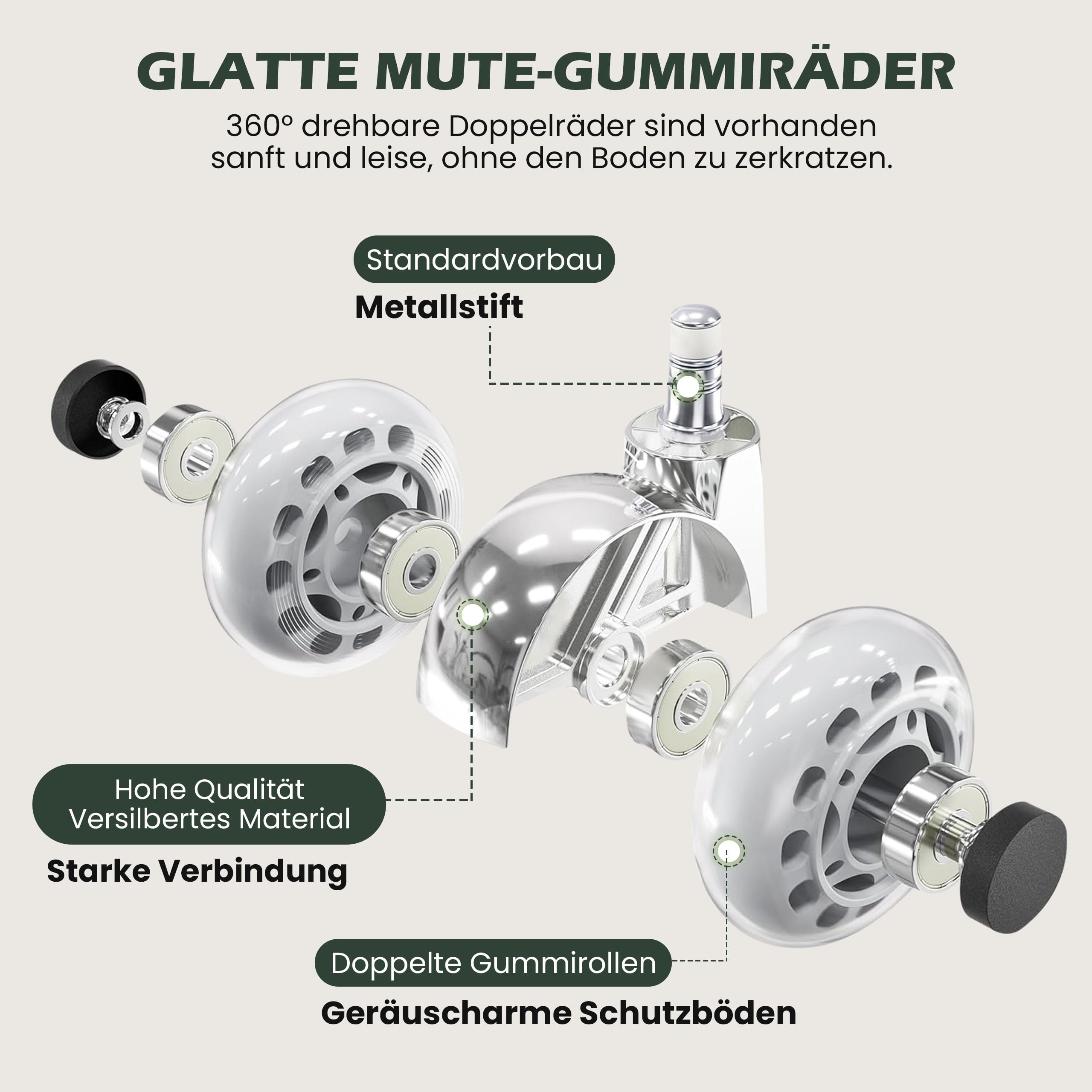 Bosmiller Chefsessel Bürostuhl 250kg Belastbarkeit Ergonomischer Bürostuhl Schreibtischstuhl mit Verstellbare Armlehnen
