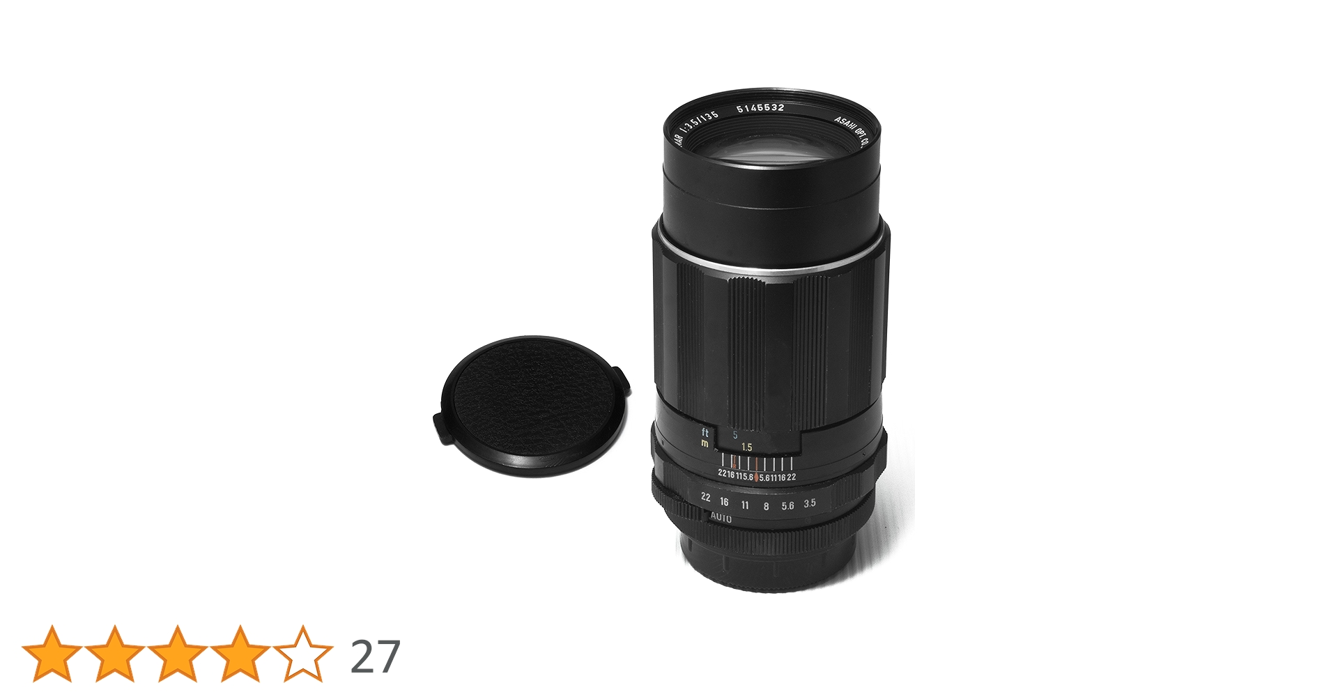 Pentax Super Takumar 135?mm f 3.5望遠レンズとケース、フロント&amp;リアキャップ Amazon | Pentax Super Takumar 135 mm f 3.5望遠レンズとケース