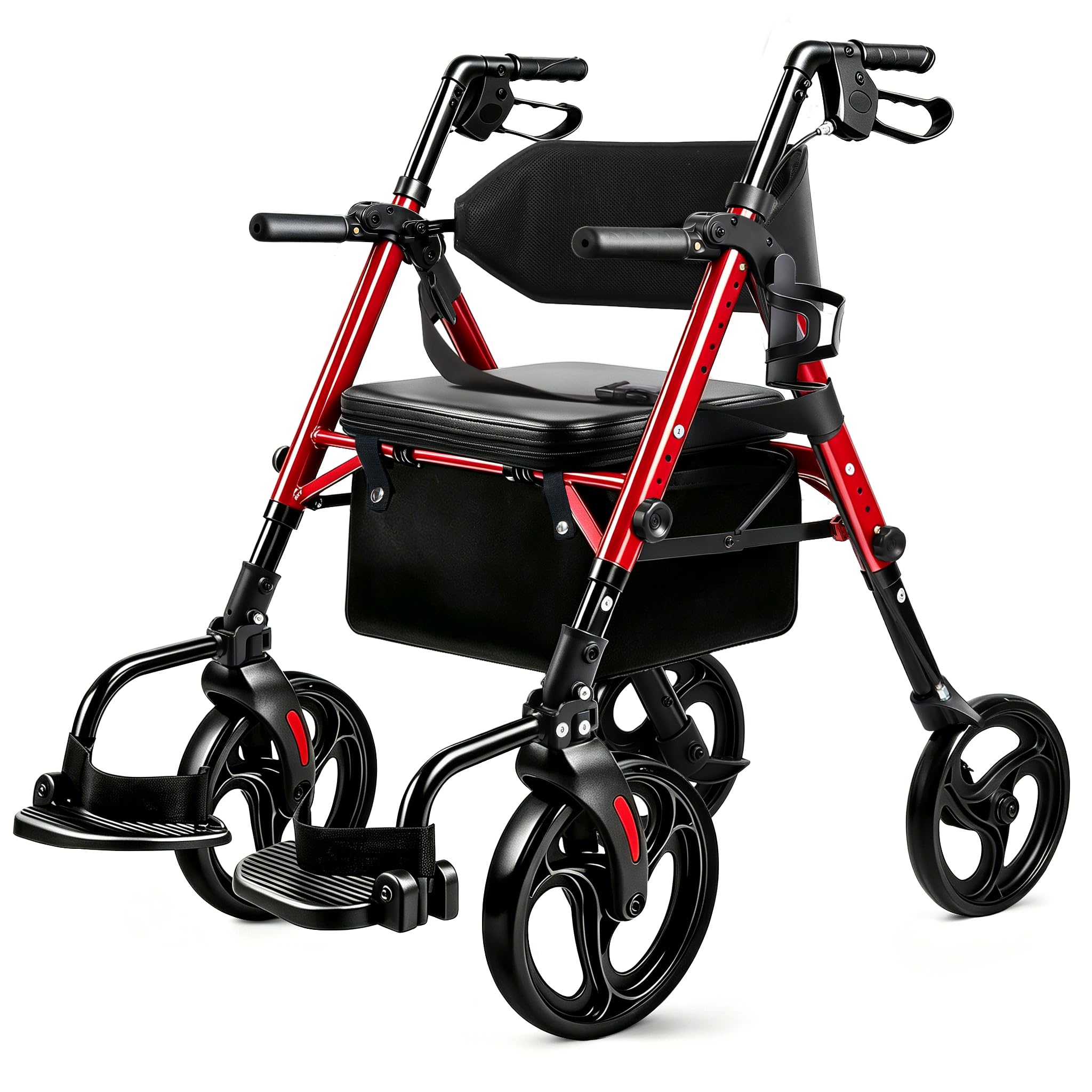 Photo 1 of 300lb Foldable Rollator Walker for Seniors with seat,Wheelchair for Adults