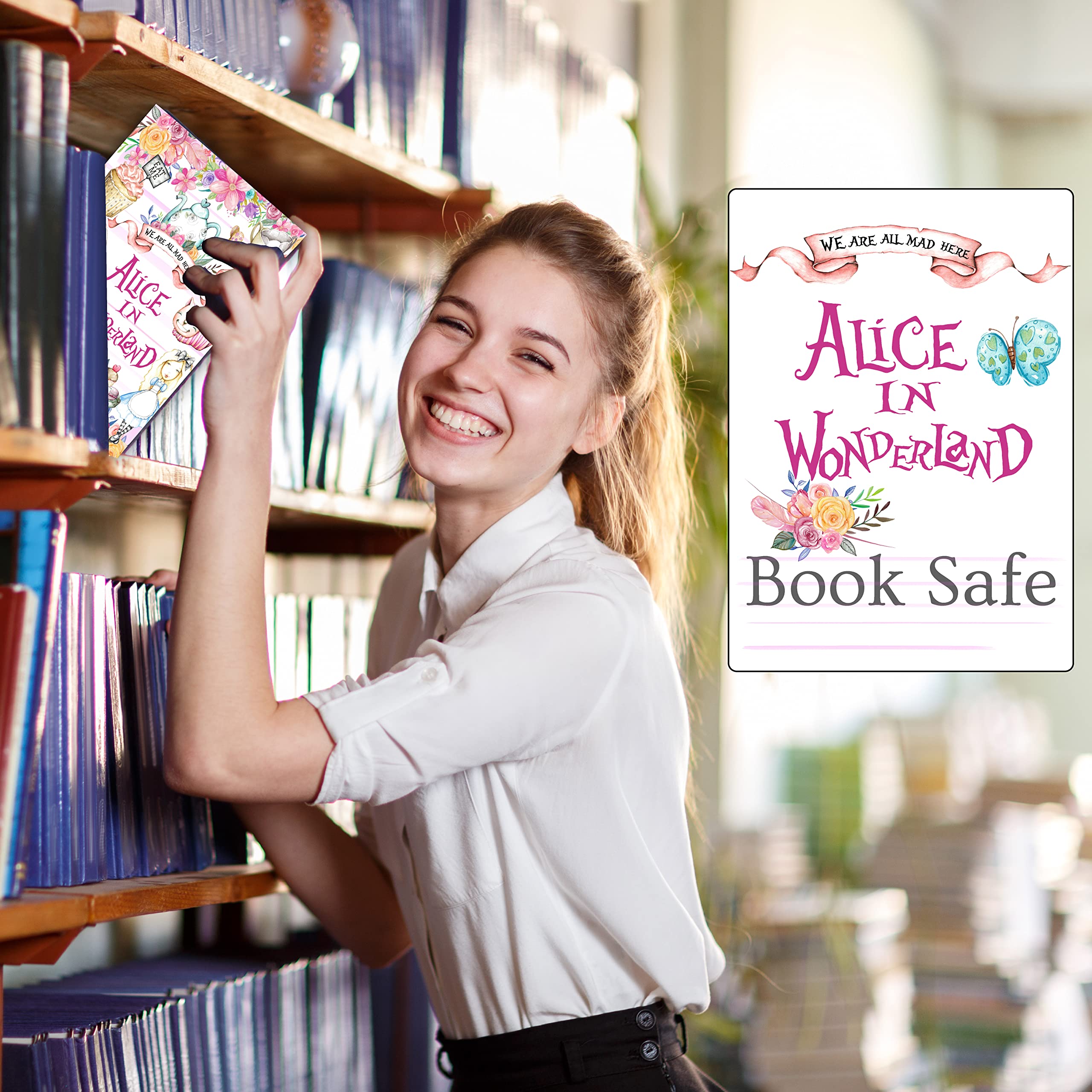 ALICE Diversion Book Cassaforte con pagine reali, scatola di chiusura a combinazione, cassetta di sicurezza nascosta segreta con serratura a chiave, cassetta di sicurezza portatile in metallo