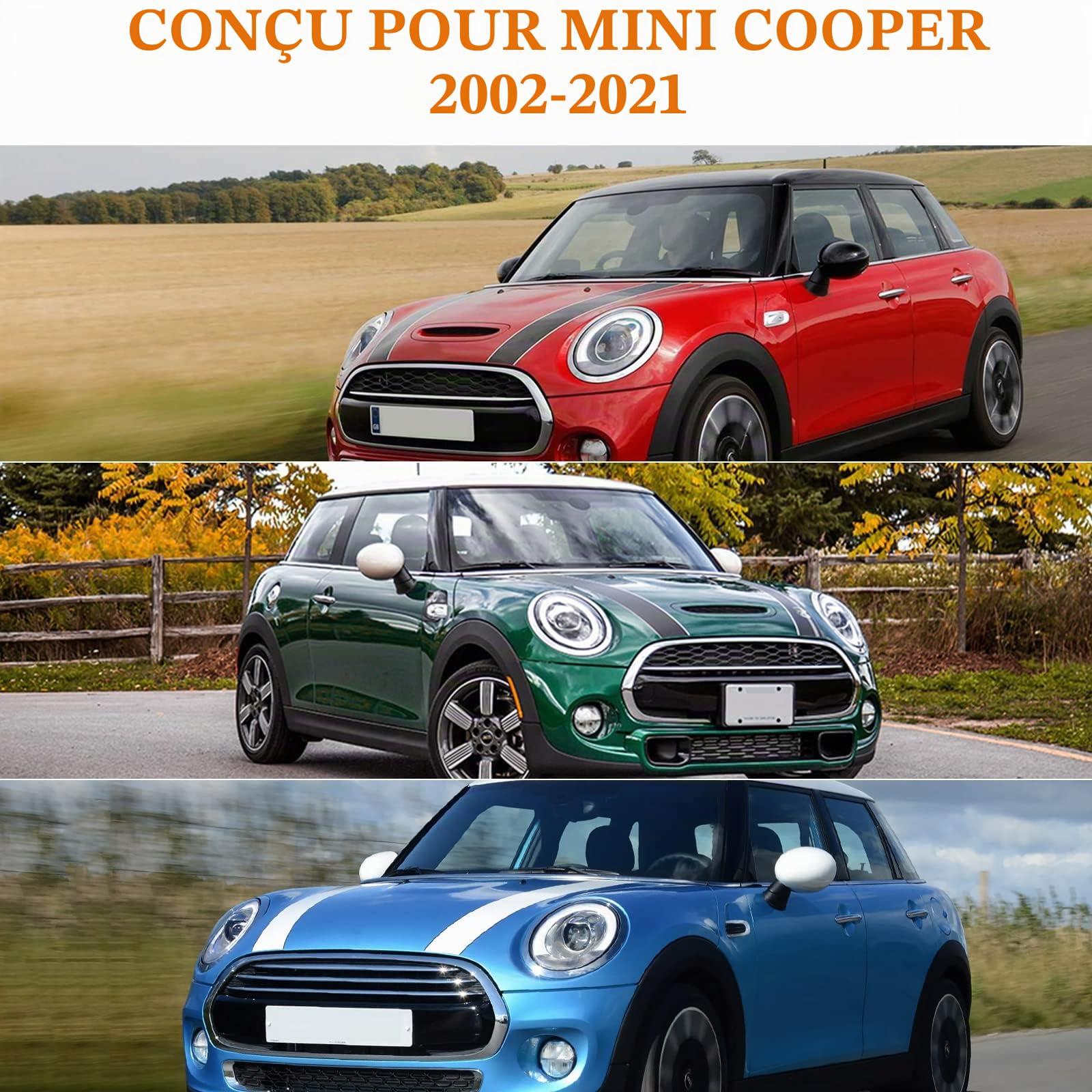 Housse Bache Voiture Exterieur Hiver Remplacement pour Mini Cooper 3 Portes 2002-2021, Bâche Voiture Protection Anti-UV Personnalisé pour Mini Cooper 2002-2021