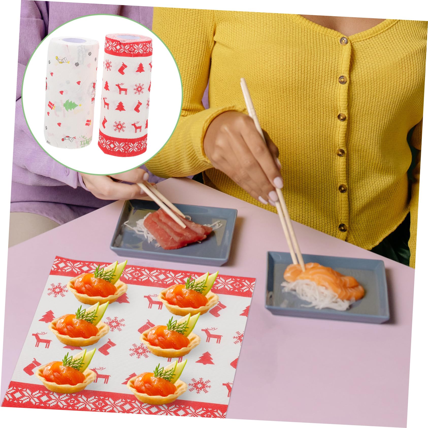 Garneck 6 Carta Assorbente Natalizia Piccole Scatole Di Natale Fodere Di Carta Per Barbecue Piatto Di Biscotti Di Natale Rivestimento Per Biscotti Per La Pulizia Della Casa