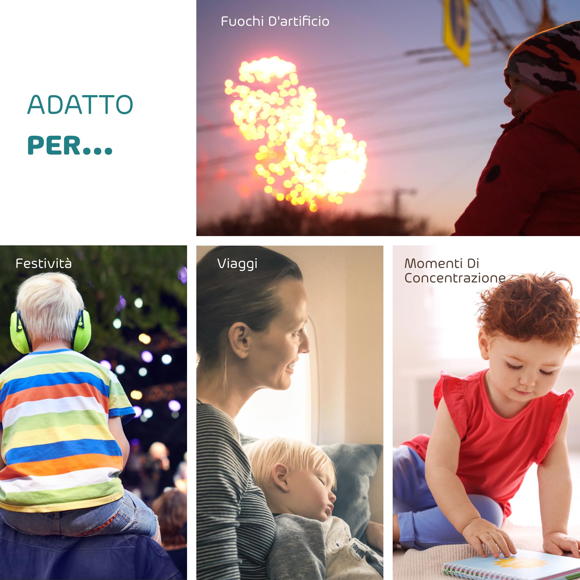 2 in 1 Cuffie neonato antirumore - Protezione Uditiva Efficace Fino a 4 Anni, Certificata CE - Comfort Superiore Ideale per il Sonno, Viaggi - Aereo, Feste