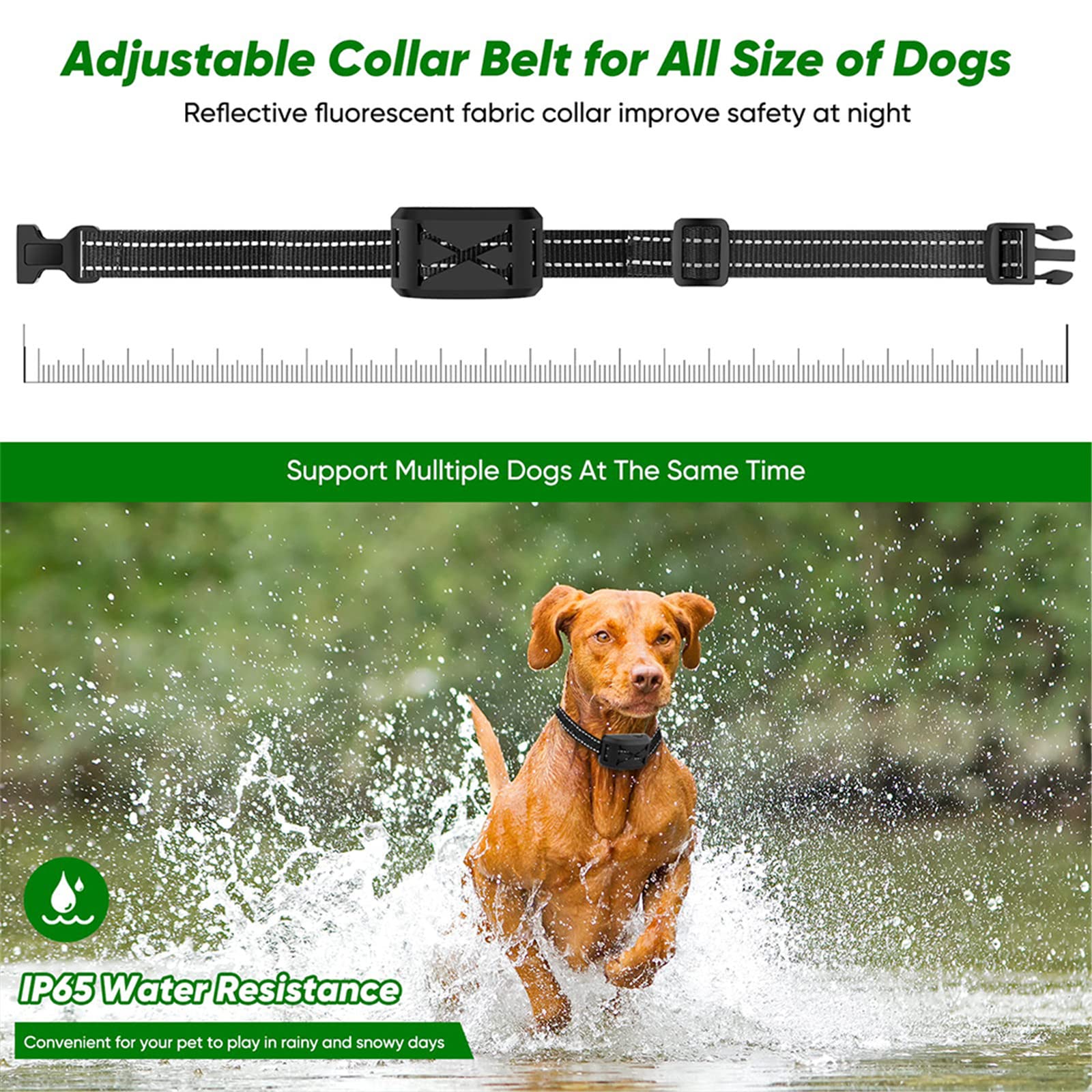 TeqHome Waterproof Dog Training Collar - Rechargeable Shock Collar With Remote, Tone & Static Modes For 2 Dogs, Electric Fence System