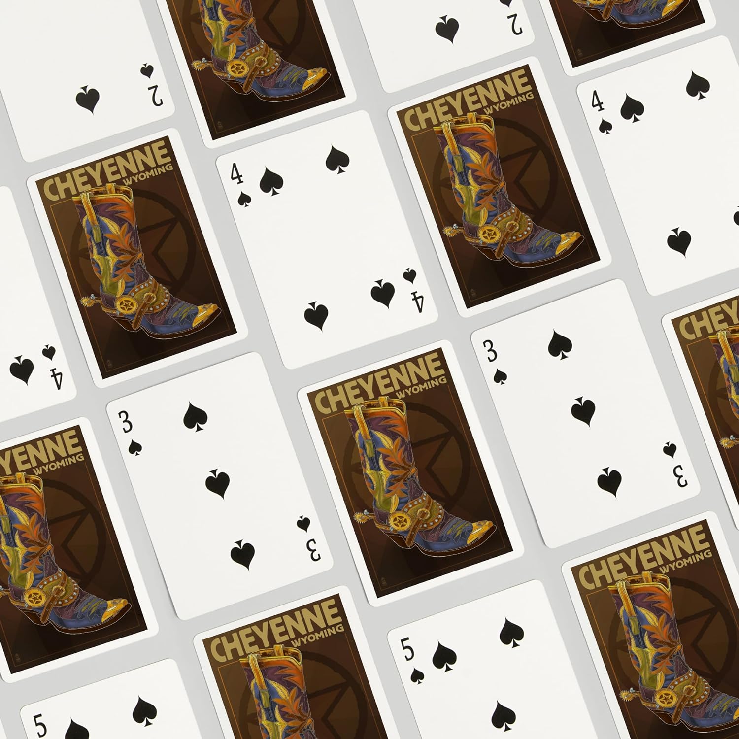 Lantern Press Cheyenne, Wyoming, Boot and Star, 52 Playing Cards for Adults, Poker Size Card Deck