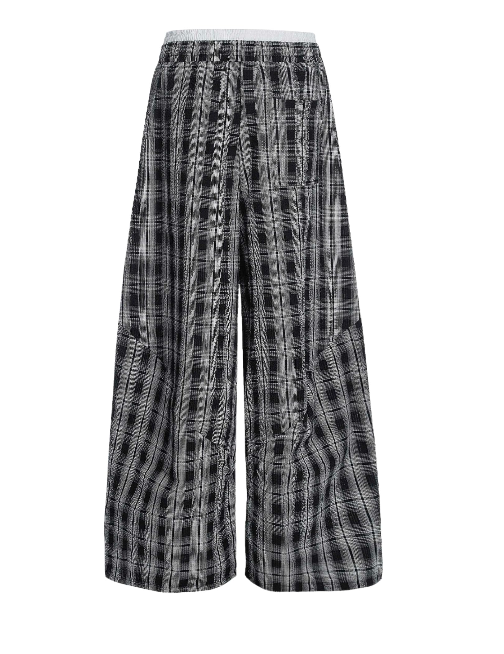 Aelfric Eden Męskie spodnie do biegania w kratkę, damskie spodnie dresowe, szerokie nogawki, podwójny stan, luźne spodnie rekreacyjne, Y2K, streetwear, elastyczne spodnie sportowe