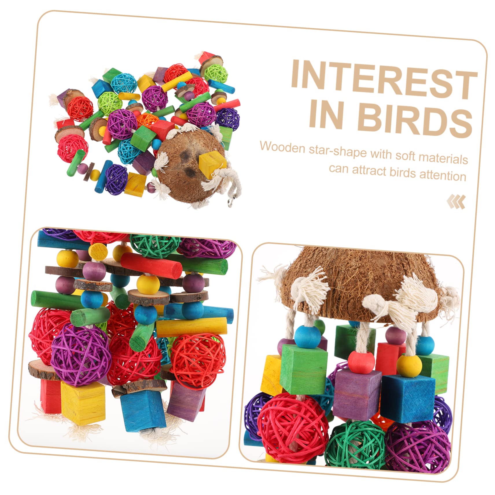 1stücke Papageien Spielzeug Kokosnuss Und Hängendes Kauspielzeug Für Vögel Für Wellensittiche Nymphensittiche Und Andere Kleine Vögel Käfig Zubehör