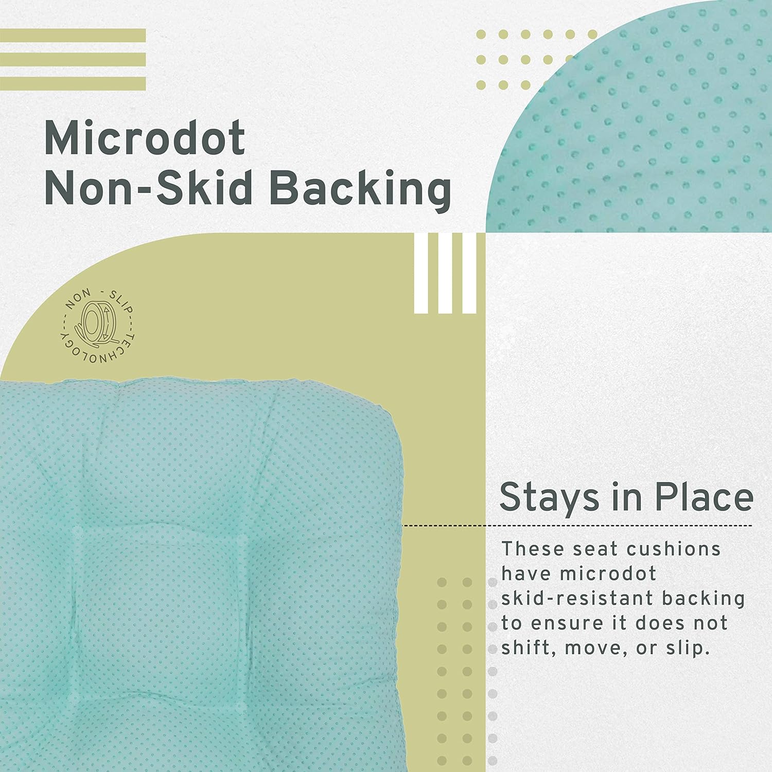 Aqua Memory Foam Non-Skid Chair Pads, Set of 2