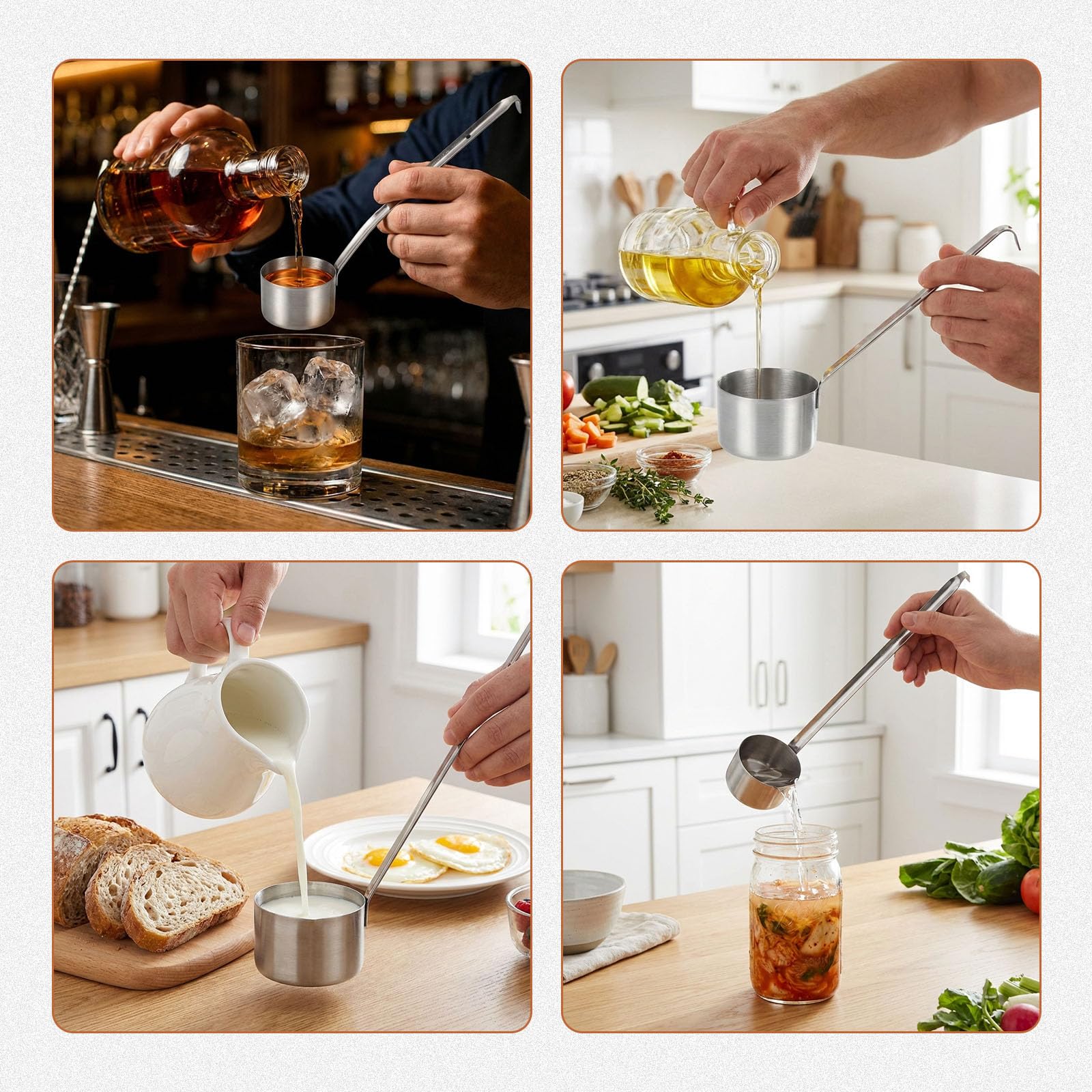Cucchiaio Dosatore per Vino Mestolo per Vino In Acciaio Inossidabile Cucchiaio per Mestolo per Vino Cucchiaio per Versare La Birra con Gancio Mestolo 25ml/50ml/125ml/250ml/500ml(500ML)