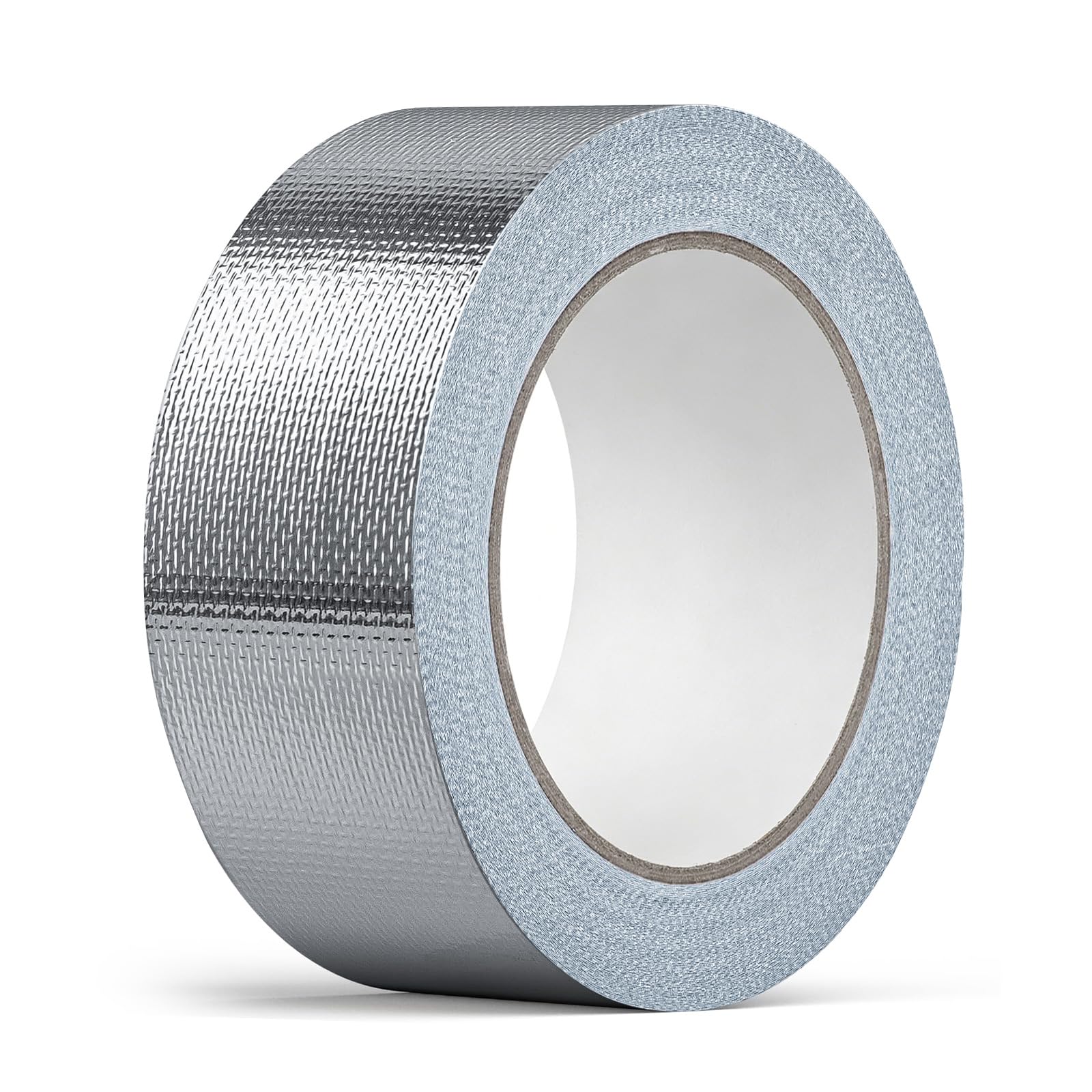 wordmouk Aluminium Foil Tape 50 mm x 20 m Aluminium Adhesive Tape Fiberglass Thermal Flame Insulation Heat Resistant for HVAC Pipes Ducts Sealing Repairs, Silver